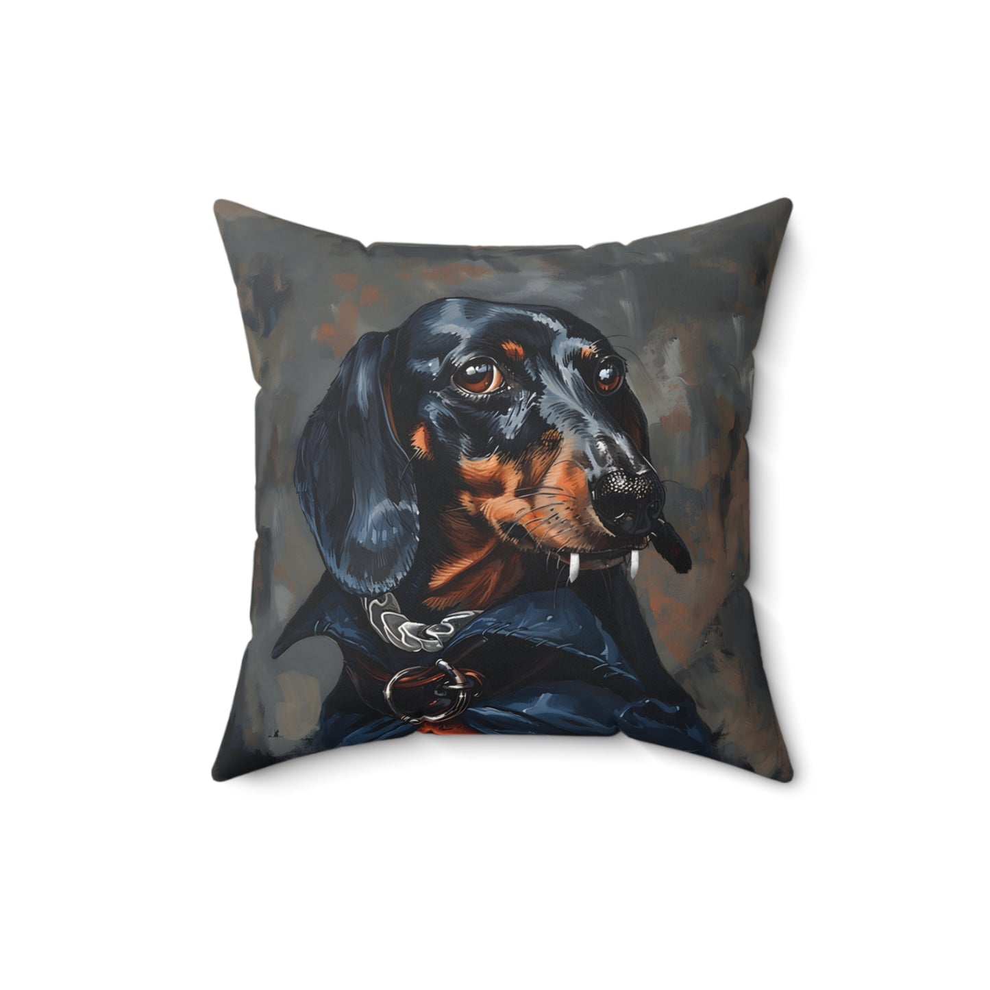 #3 Halloween Inspired Black & Tan Smooth-Haired Dachshund Throw Pillow