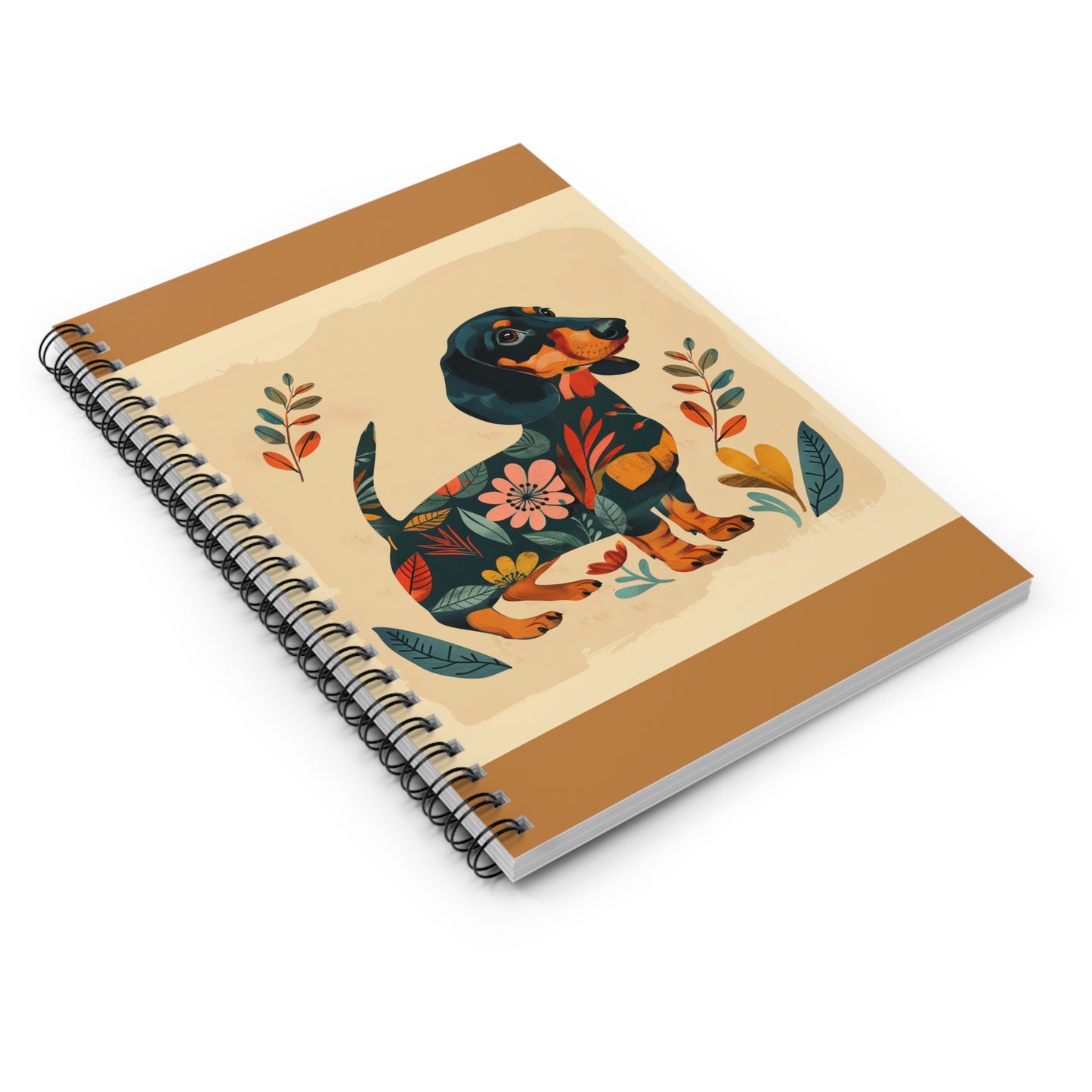 "Fresh" Black & Tan Smooth-Haired Dachshund Ruled Line Spiral Notebook