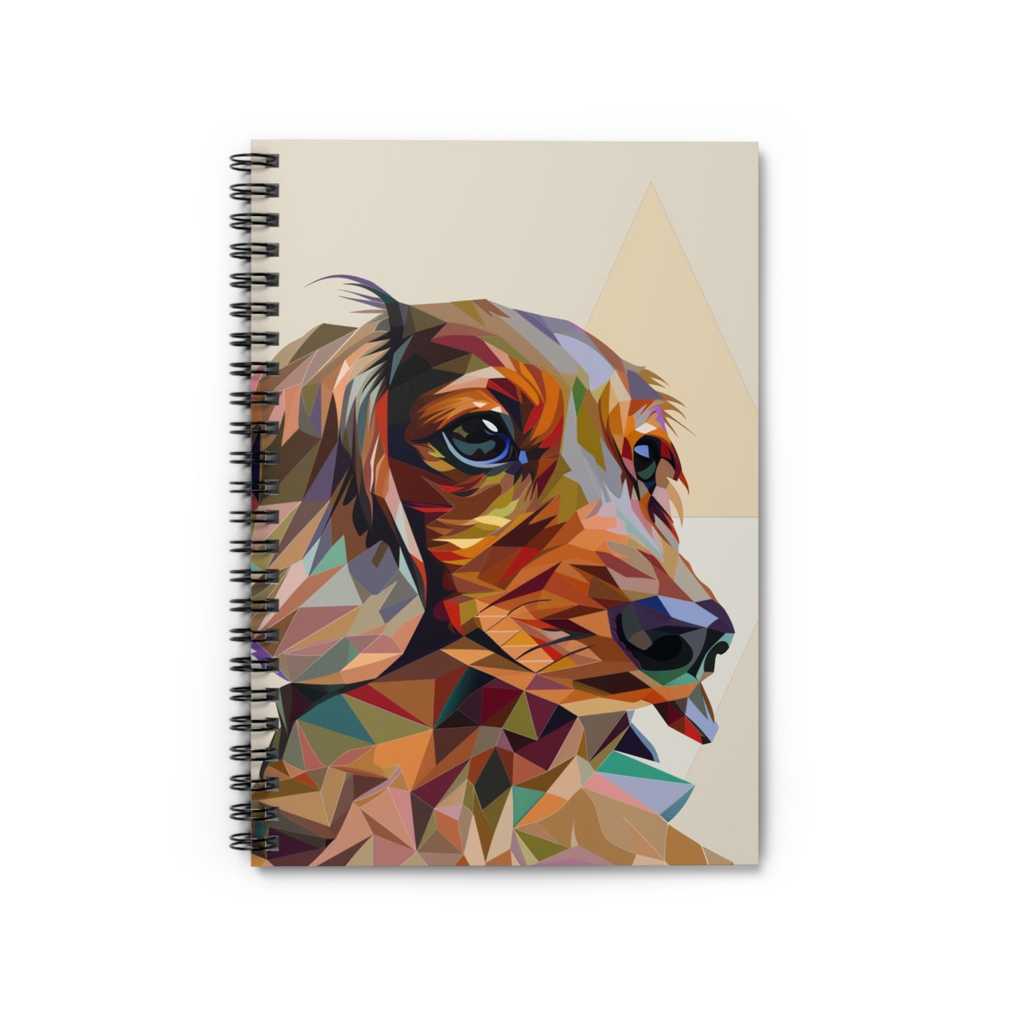 "Side-Eye" Tan Long-Haired Dachshund Ruled Line Spiral Notebook