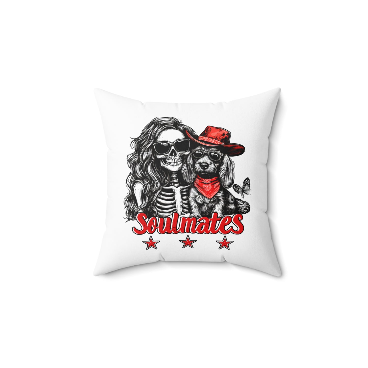 Wired-Soulmates" Wire-Haired Dachshund Square Throw Pillow