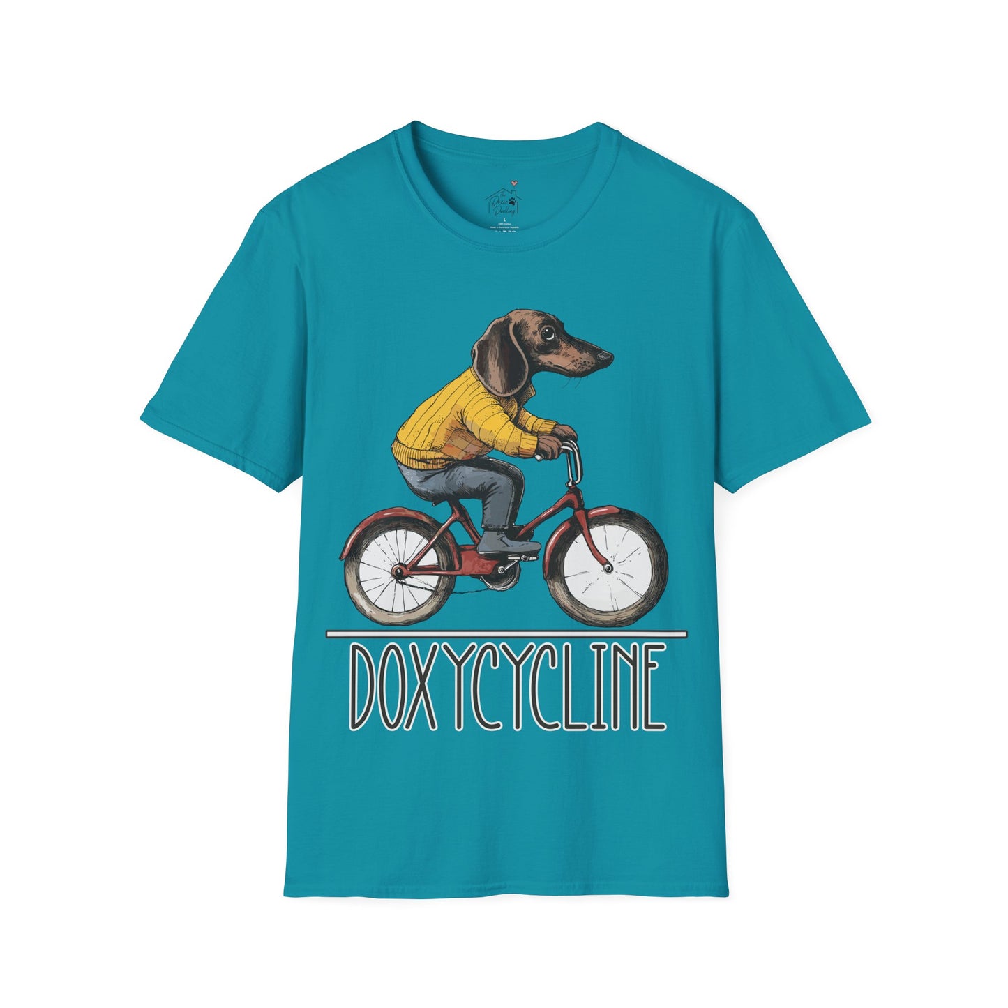 "Doxycycline" Tan Smooth-Haired Dachshund Unisex Softstyle T-Shirt