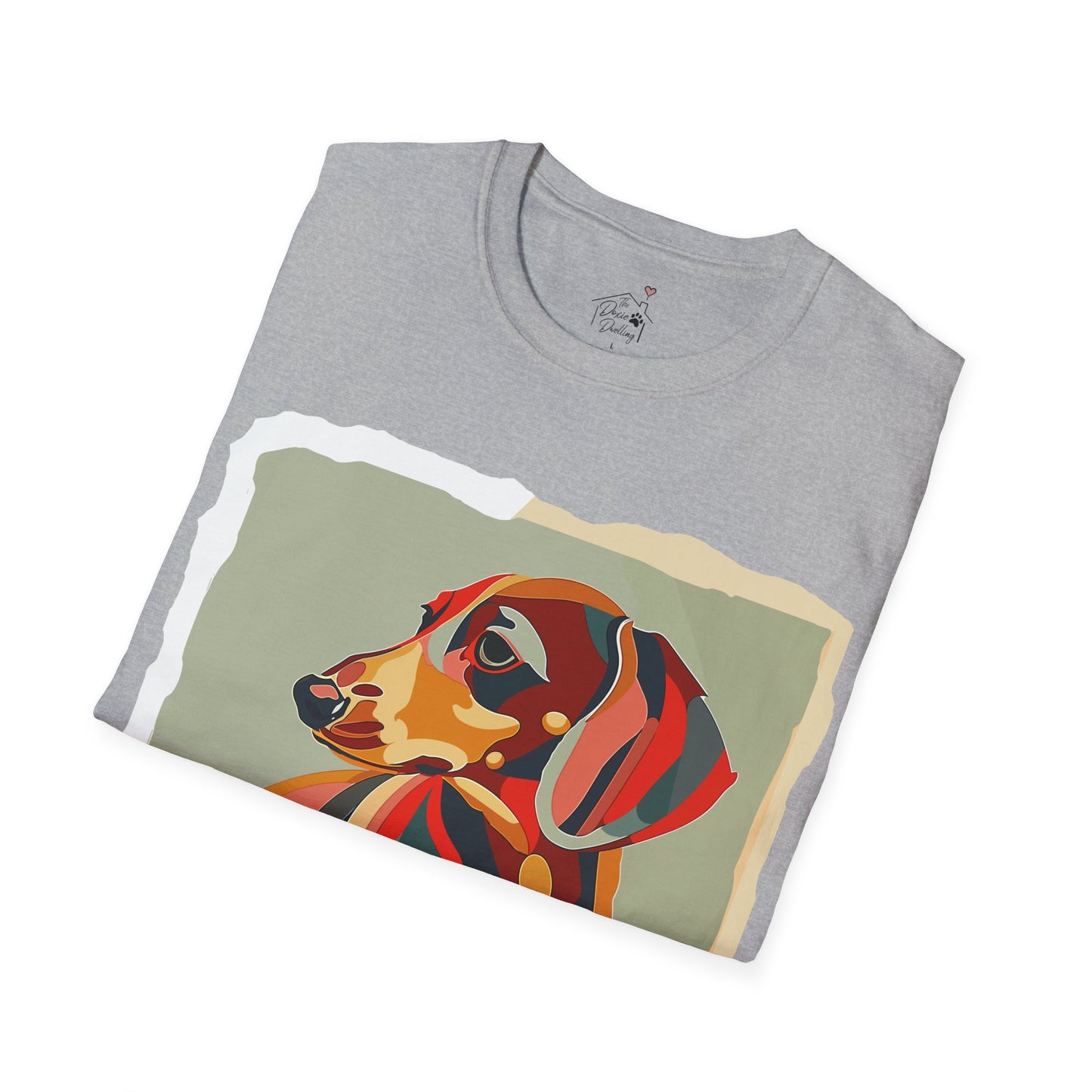 "Facet Hound" Tan Smooth-Haired Dachshund Unisex Softstyle T-Shirt