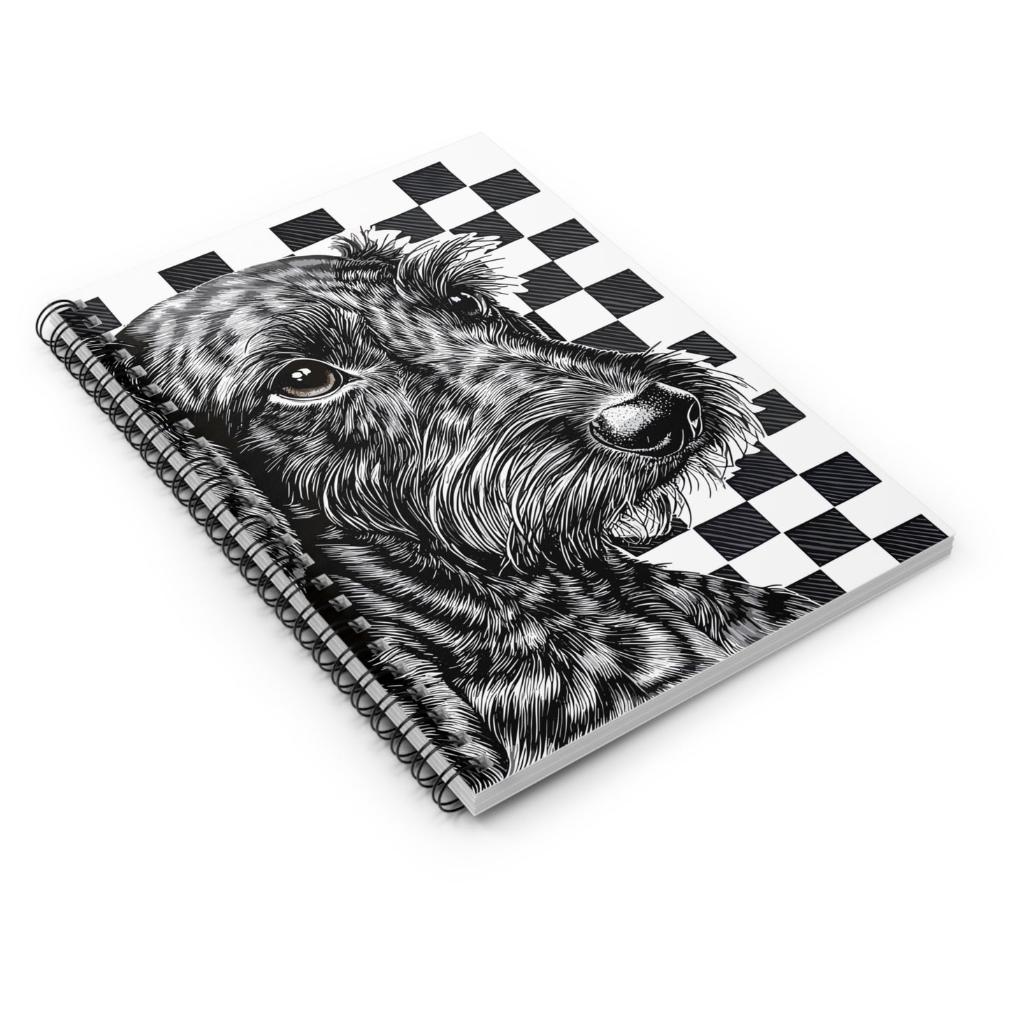 "Wired Check" Wire-Haired Dachshund Ruled Line Spiral Notebook