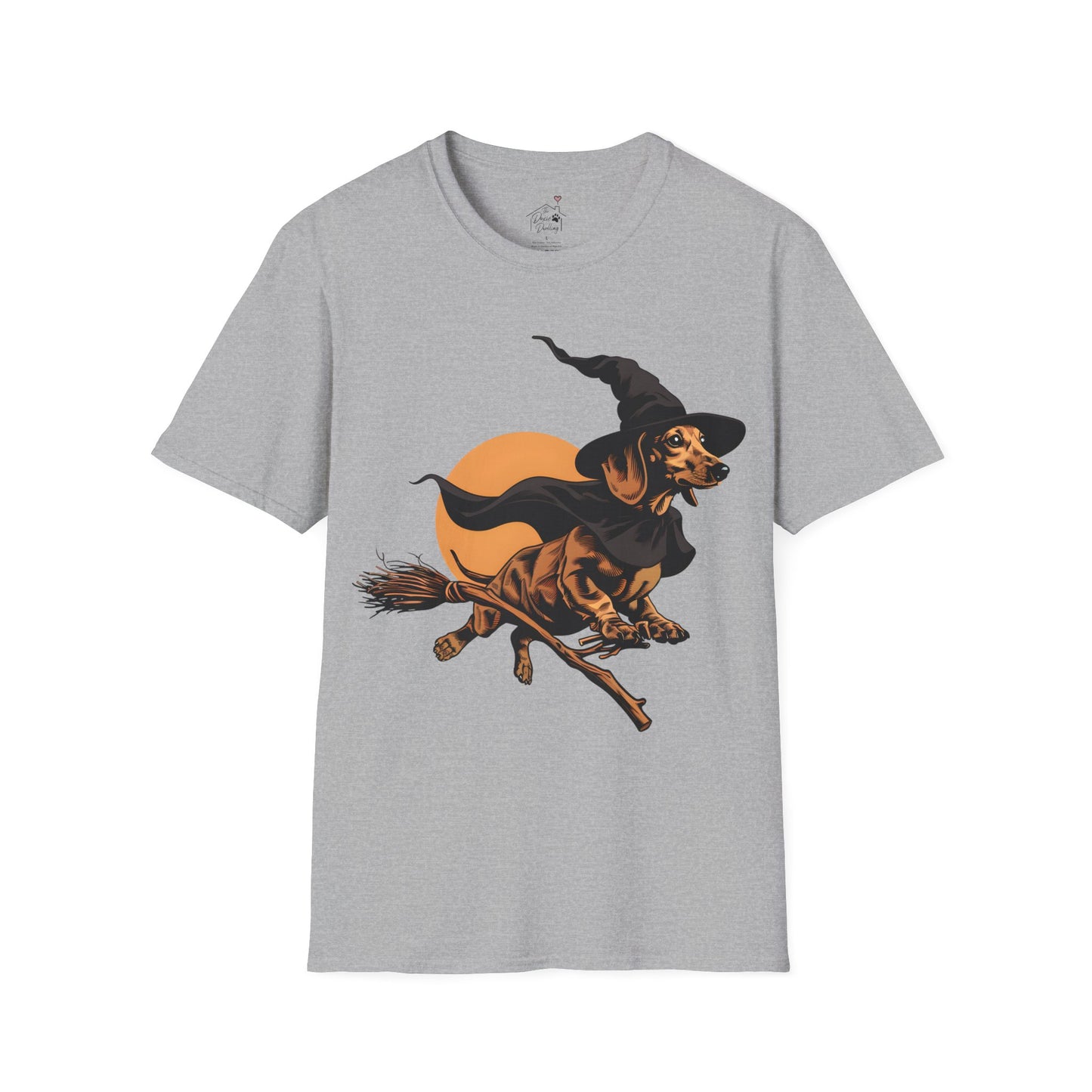 "Take Flight" Tan Smooth-Haired Dachshund Halloween Unisex Softstyle T-Shirt