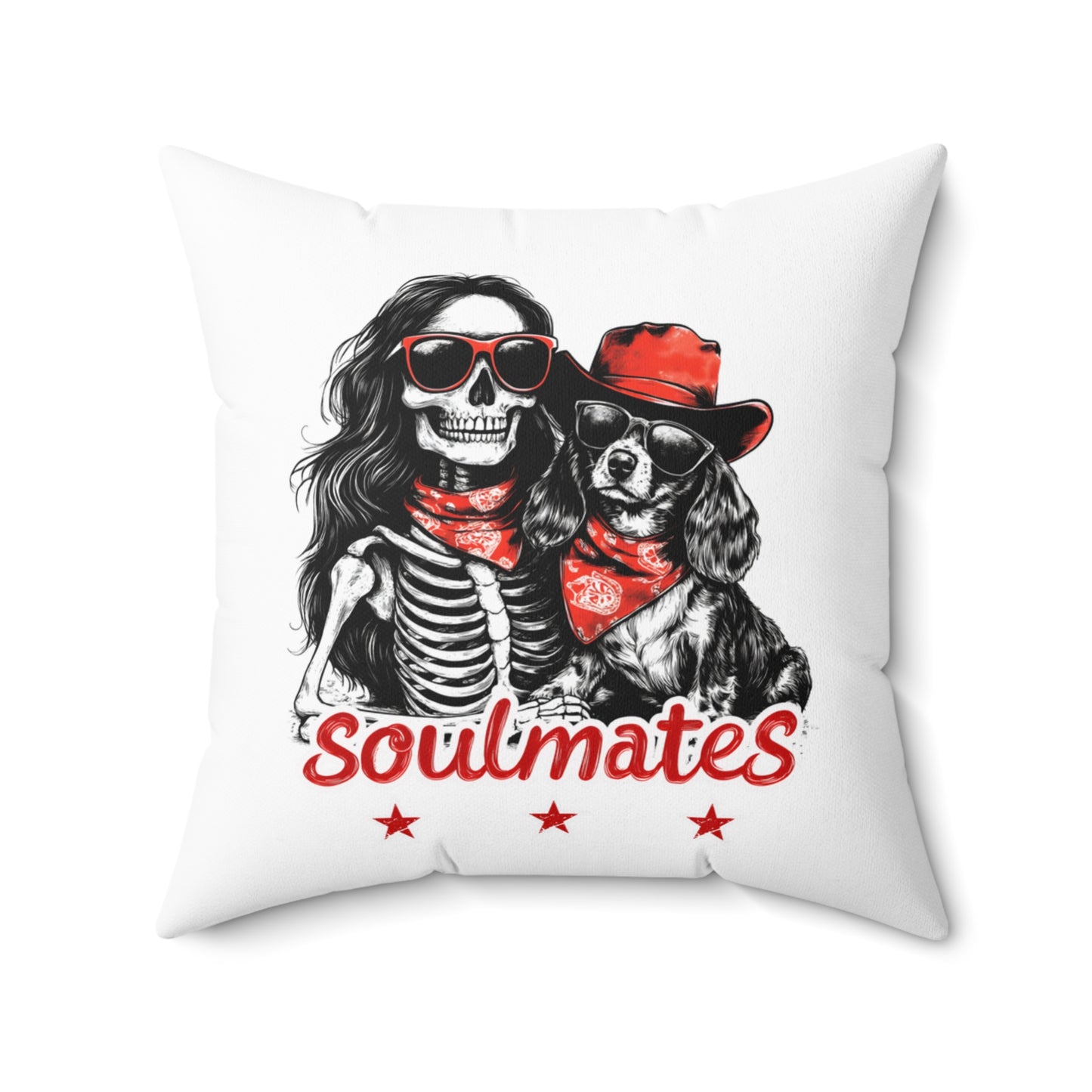 "Long-Time Soulmates" Long-Haired Dachshund Square Throw Pillow
