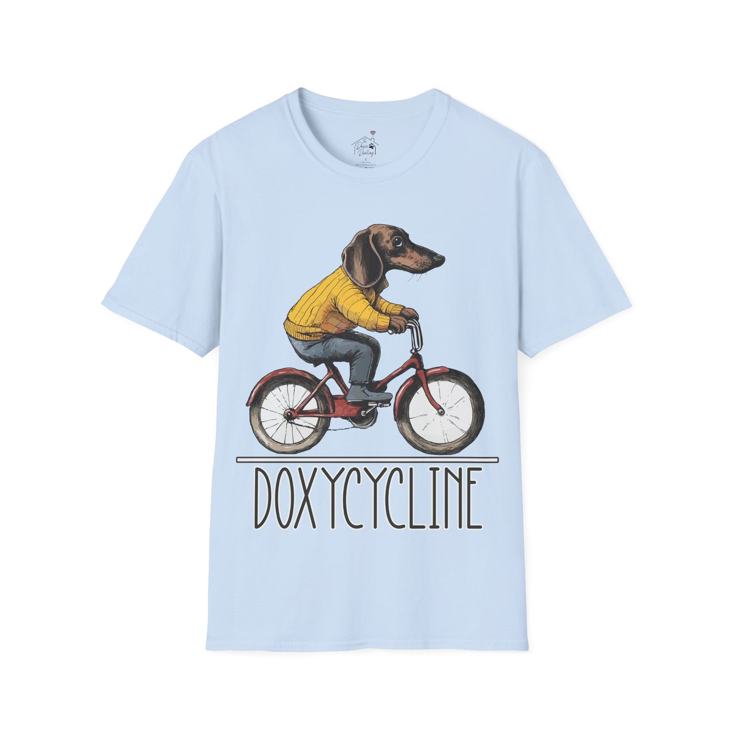 "Doxycycline" Tan Smooth-Haired Dachshund Unisex Softstyle T-Shirt