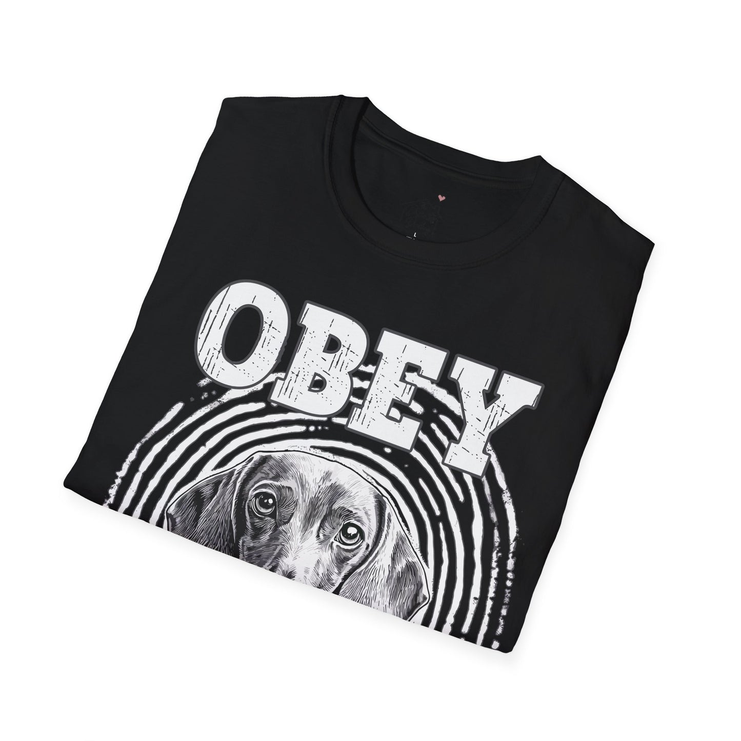 "Obey" Smooth-Haired Dachshund Unisex Softstyle T-Shirt
