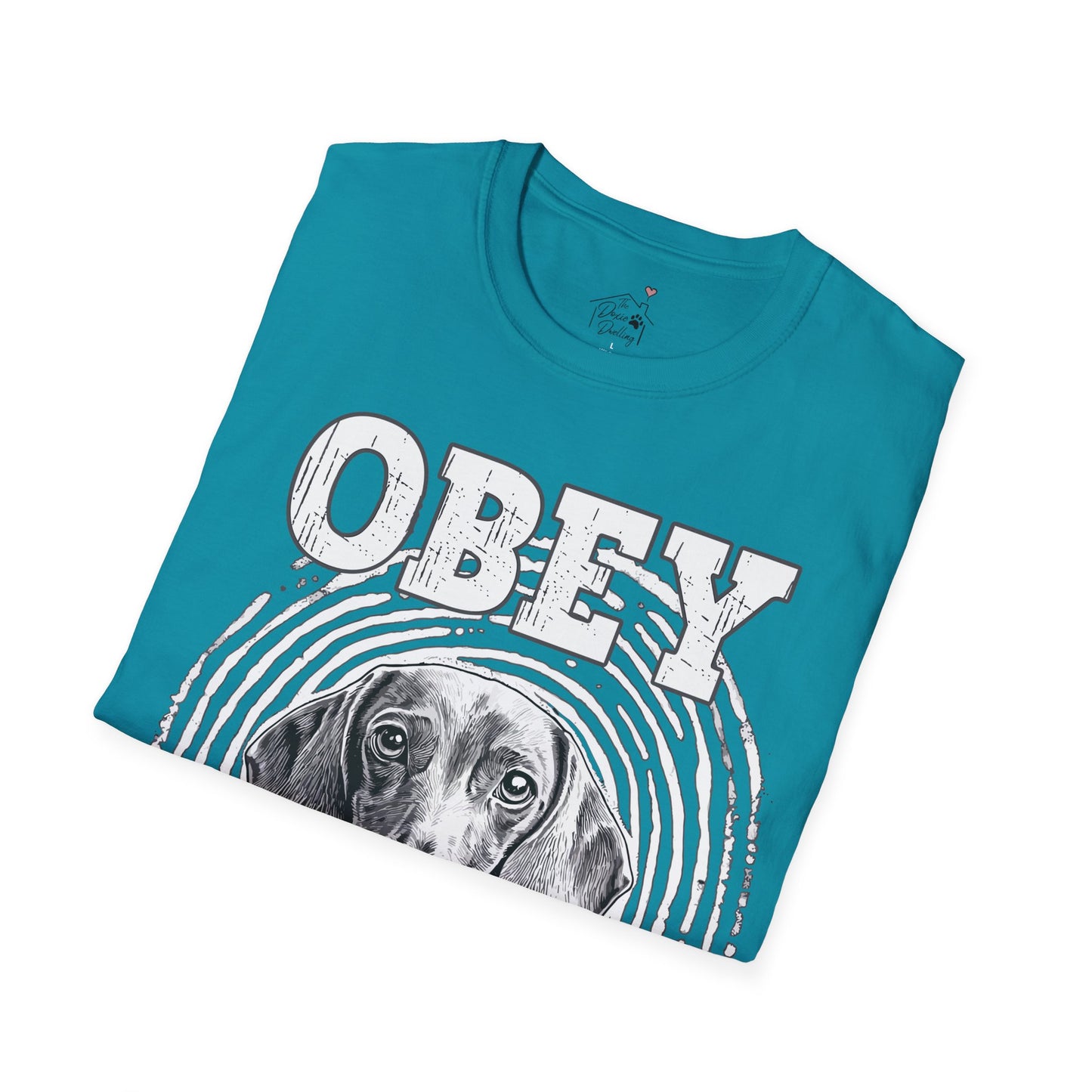 "Obey" Smooth-Haired Dachshund Unisex Softstyle T-Shirt