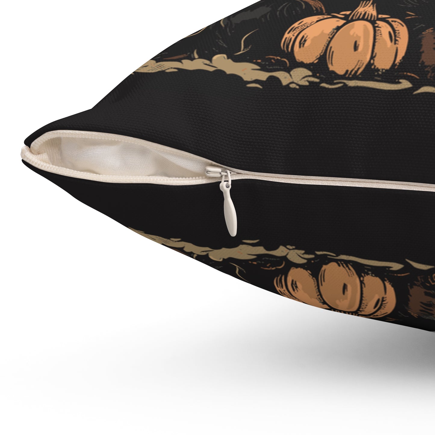 #18 Halloween Inspired Black & Tan Long-Haired Dachshund Throw Pillow