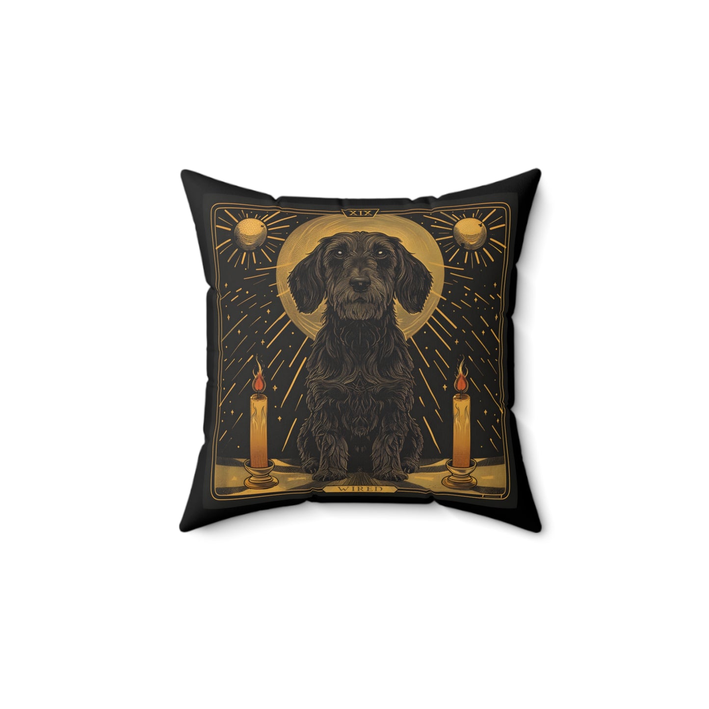 #25 Halloween Inspired Wire-Haired Dachshund Throw Pillow