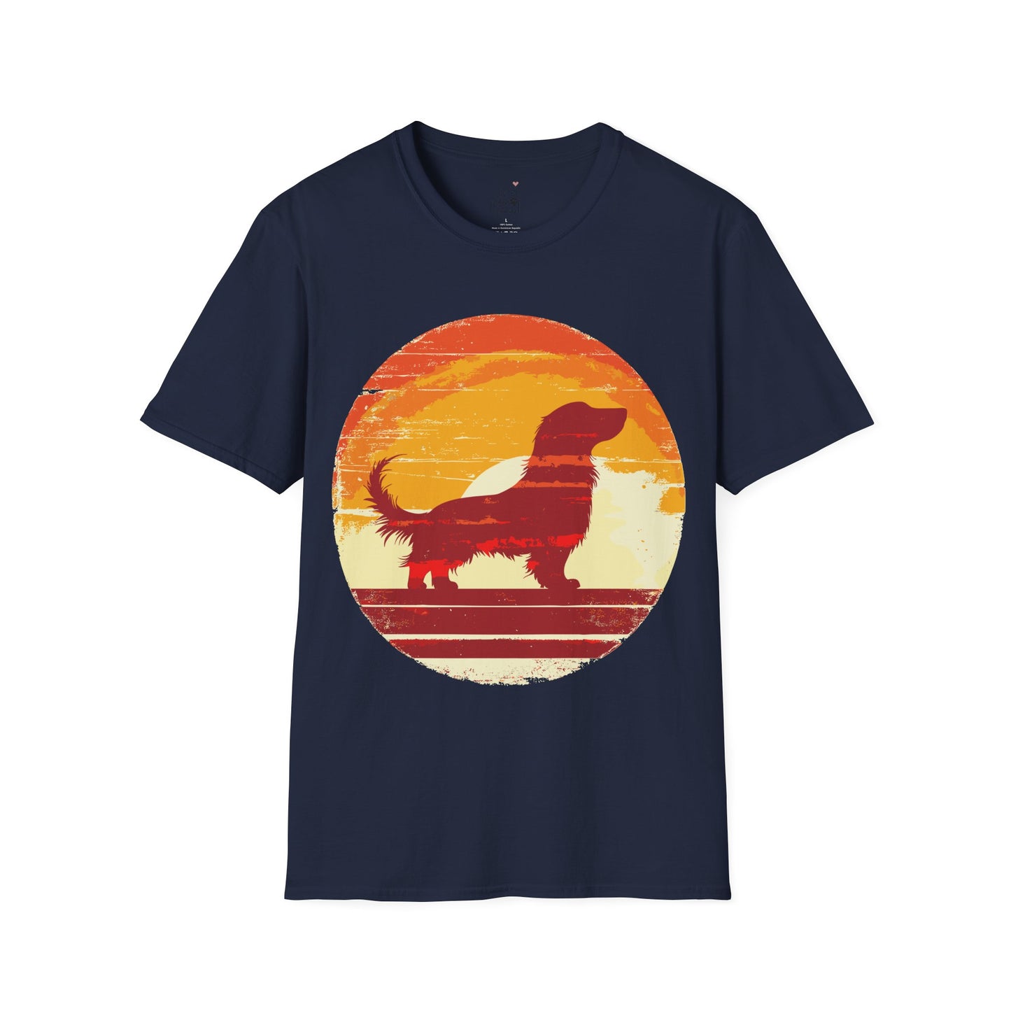 "Long Sunset" Long-Haired Dachshund Unisex Softstyle T-Shirt