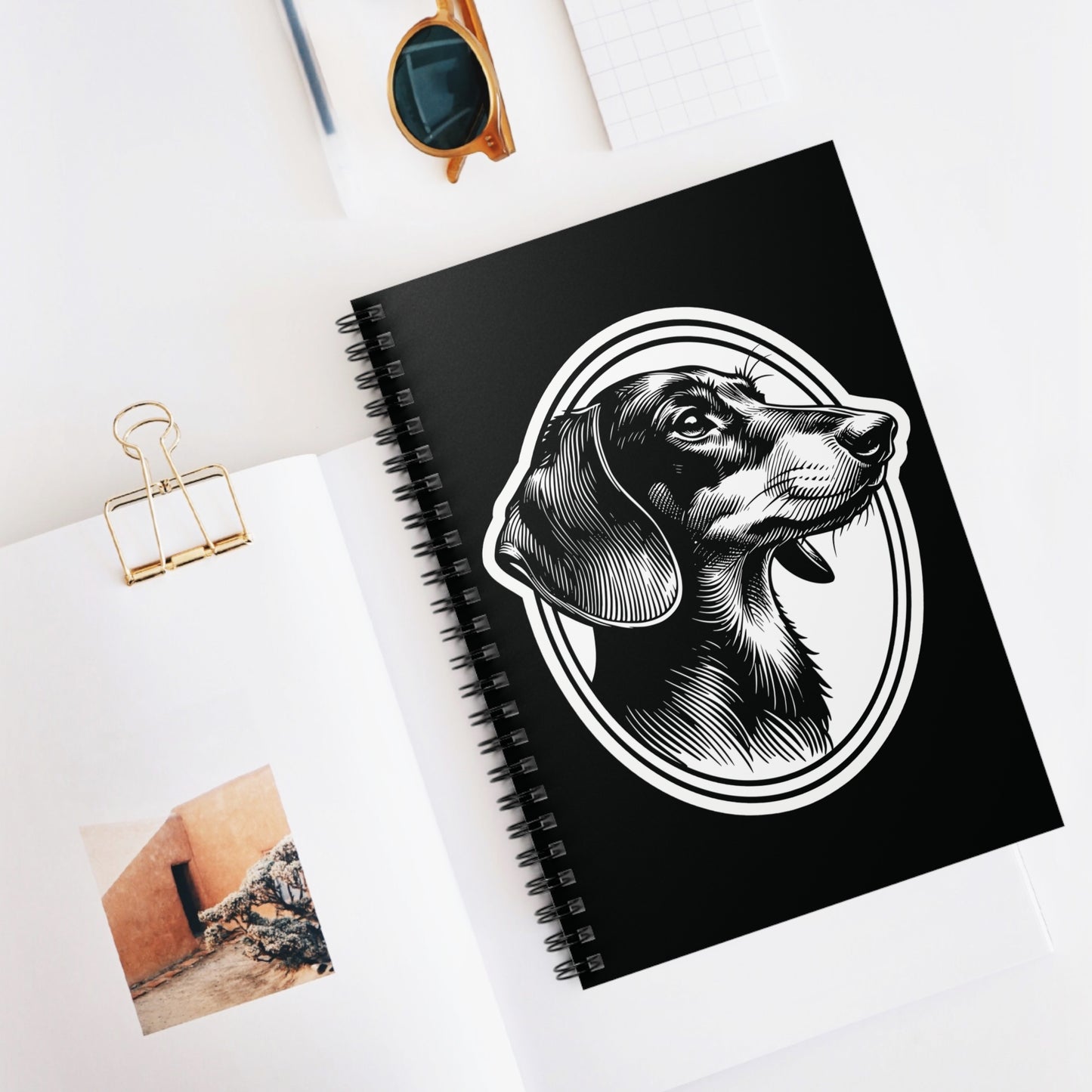 "#1 Classic™" Black & Tan Smooth-Haired Dachshund Ruled Line Spiral Notebook
