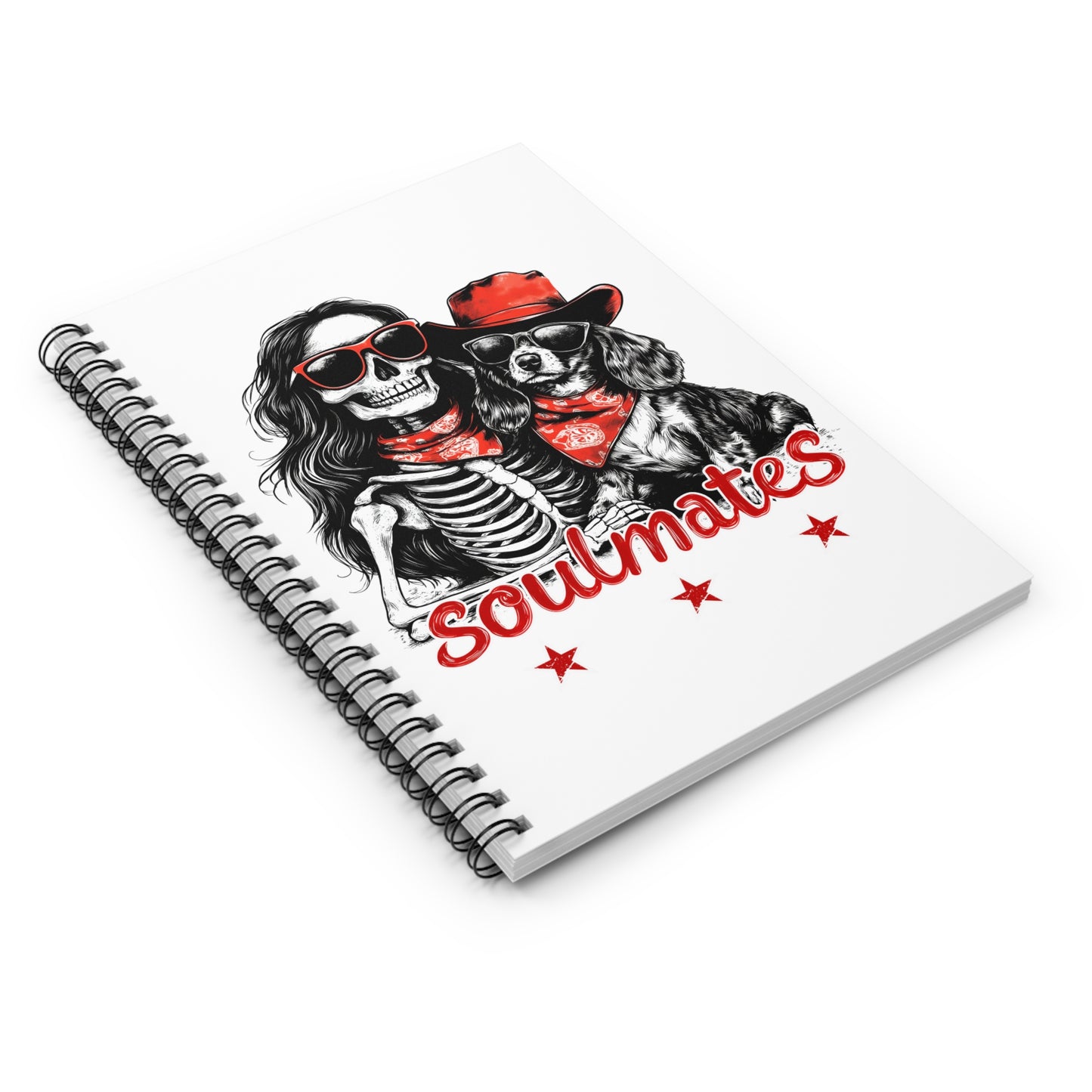 "Long-Time Soulmate" Long-Haired Dachshund Ruled Line Spiral Notebook