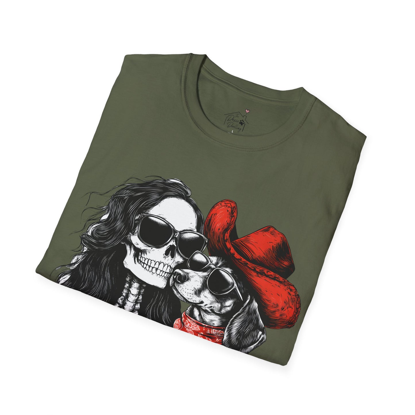 "Smooth Soulmates" Smooth-Haired Dachshund Halloween Unisex Softstyle T-Shirt