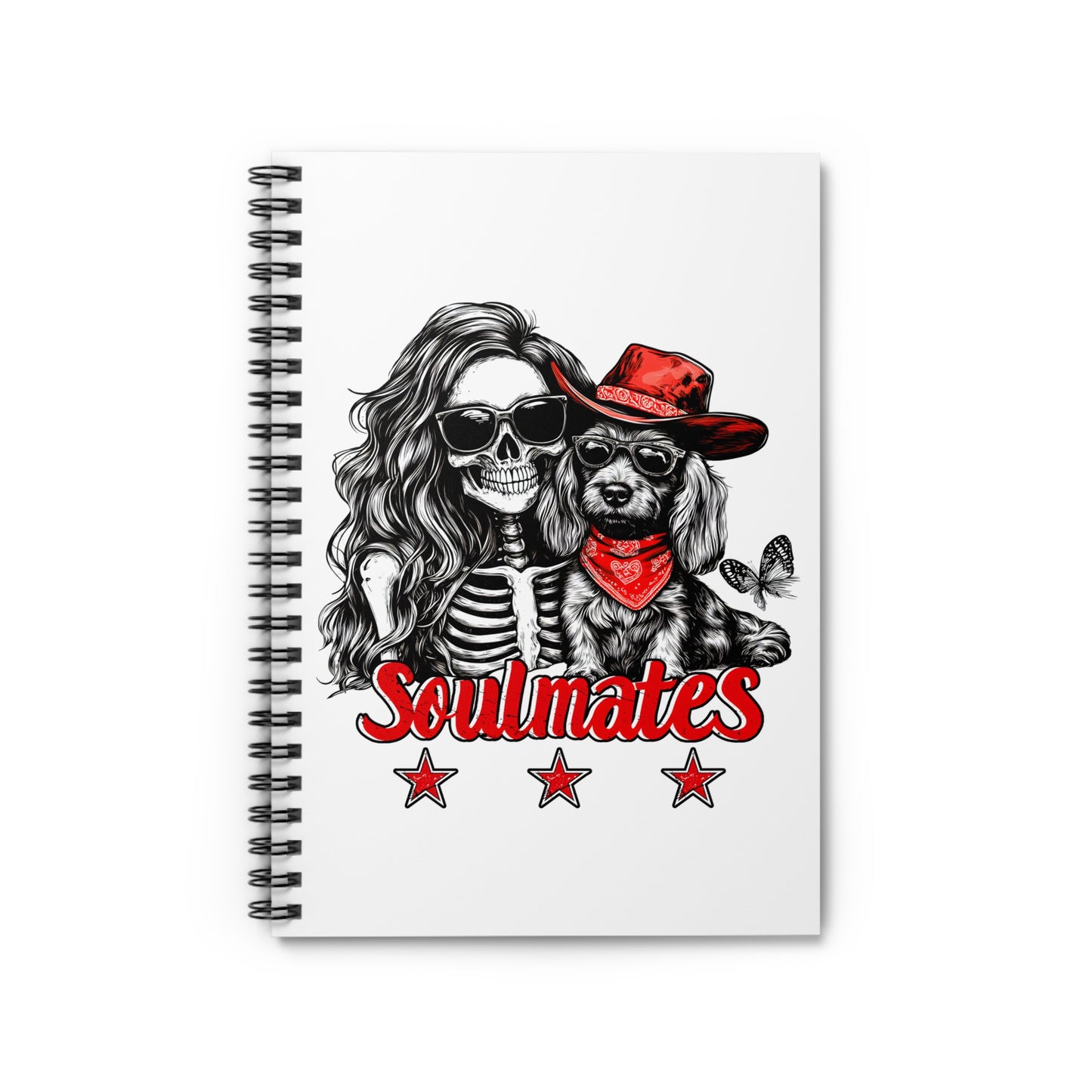 "Wired Soulmates" Wire-Haired Dachshund Ruled Line Spiral Notebook