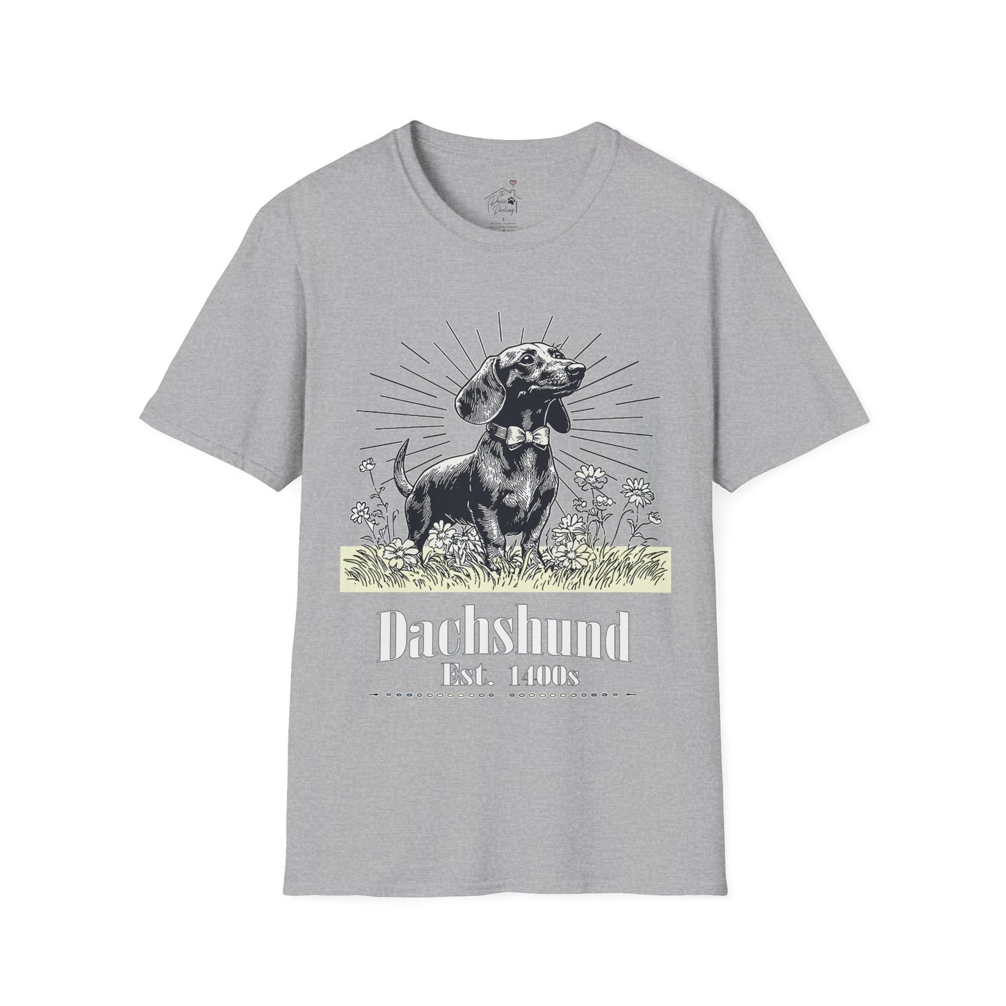 "Circa" Smooth-Haired Dachshund Unisex Softstyle T-Shirt
