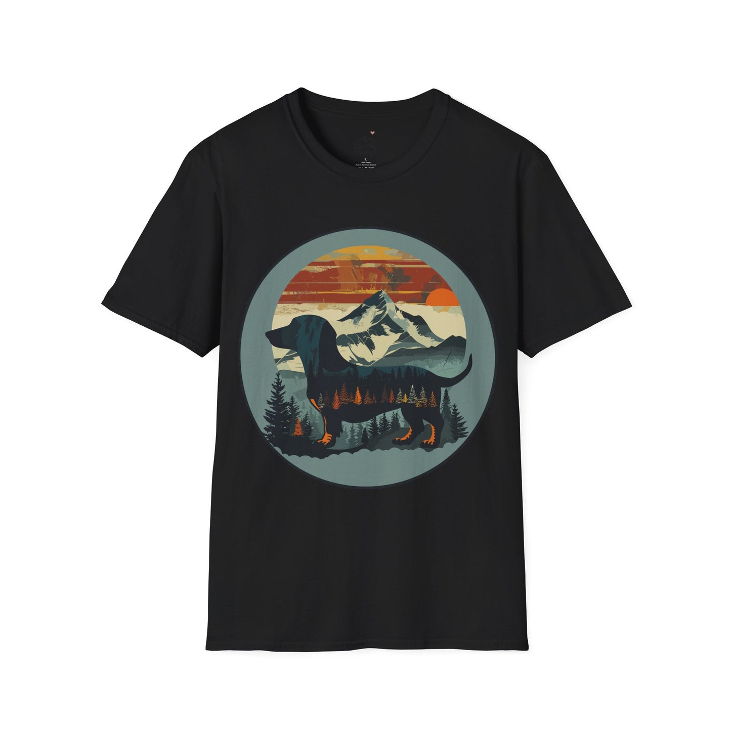 "Smokey" Smooth-Haired Dachshund Unisex Softstyle T-Shirt