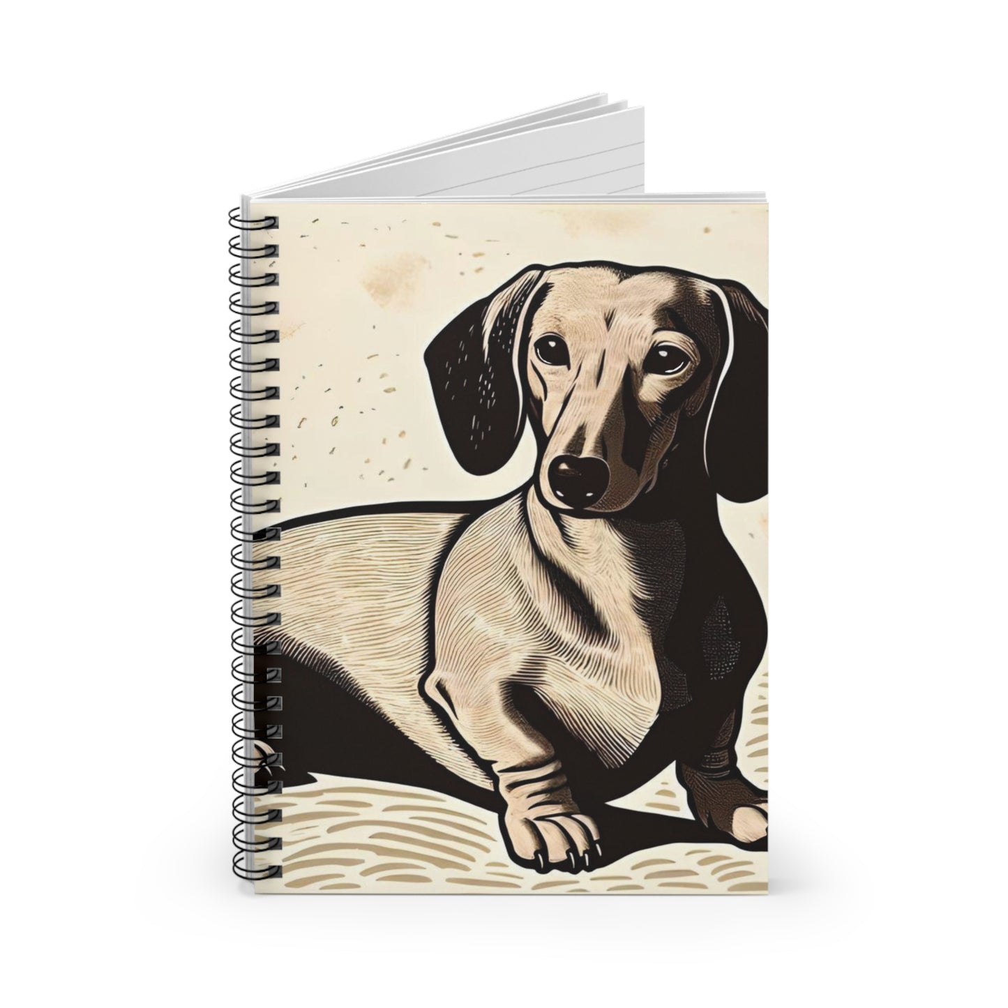"Sandy" Tan Smooth-Haired Dachshund Ruled Line Spiral Notebook