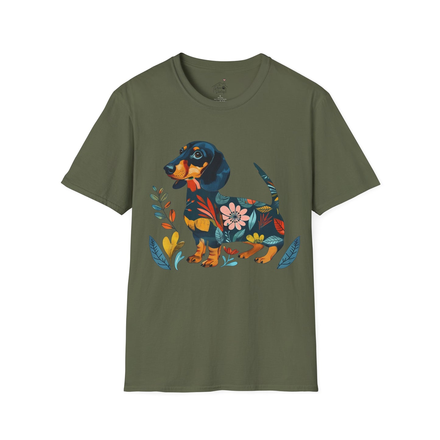 "Fresh" Black & Tan Smooth-Haired Dachshund Unisex Softstyle T-Shirt