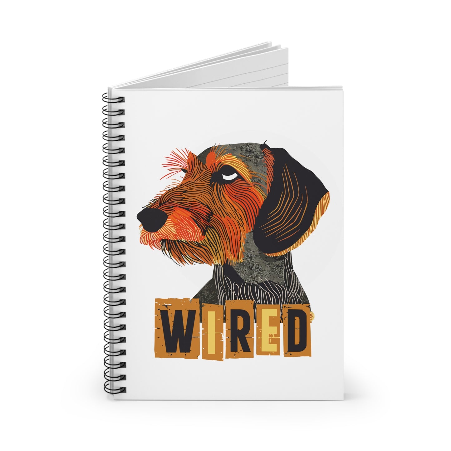 "Eyeroll" Wire-Haired Dachshund Ruled Line Spiral Notebook