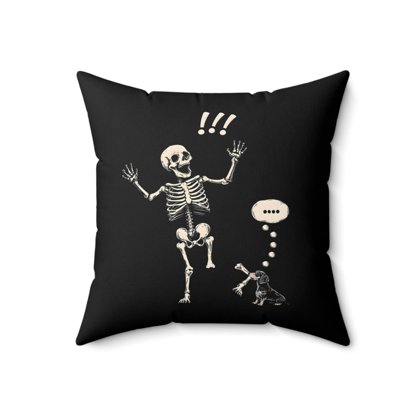 "Aughh!" Smooth-Haired Dachshund Square Throw Pillow