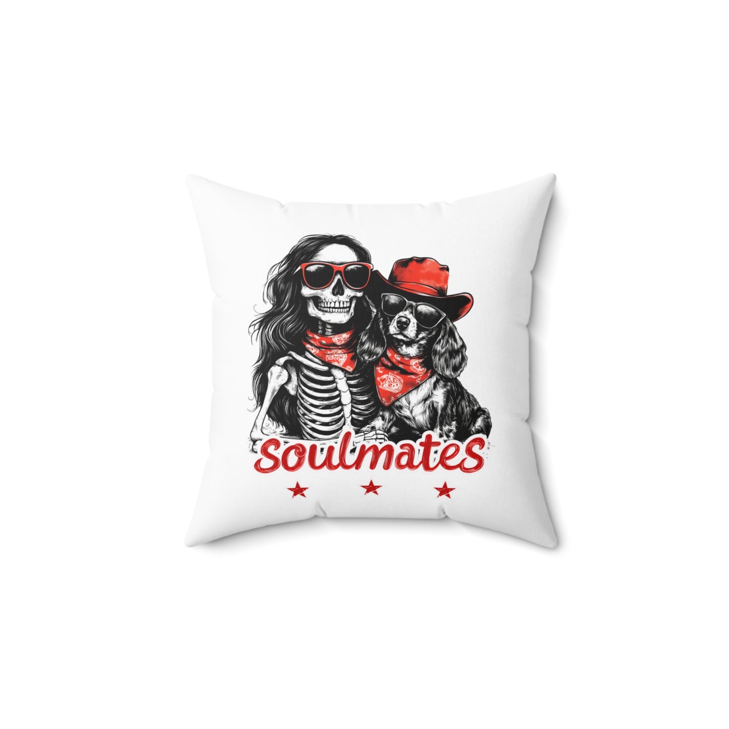 "Long-Time Soulmates" Long-Haired Dachshund Square Throw Pillow