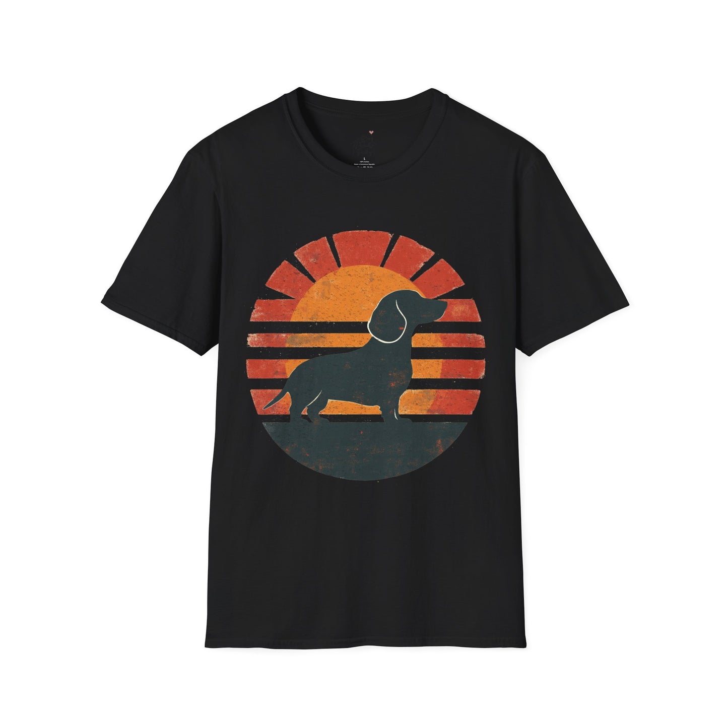 "Smooth Sunset" Smooth-Haired Dachshund Unisex Softstyle T-Shirt