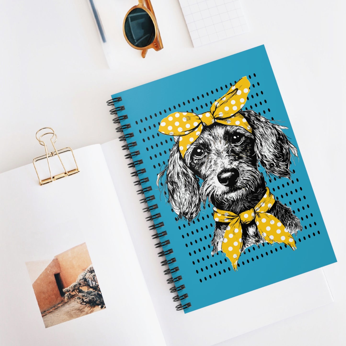 "Bikini" Wire-Haired Dachshund Ruled Line Spiral Notebook