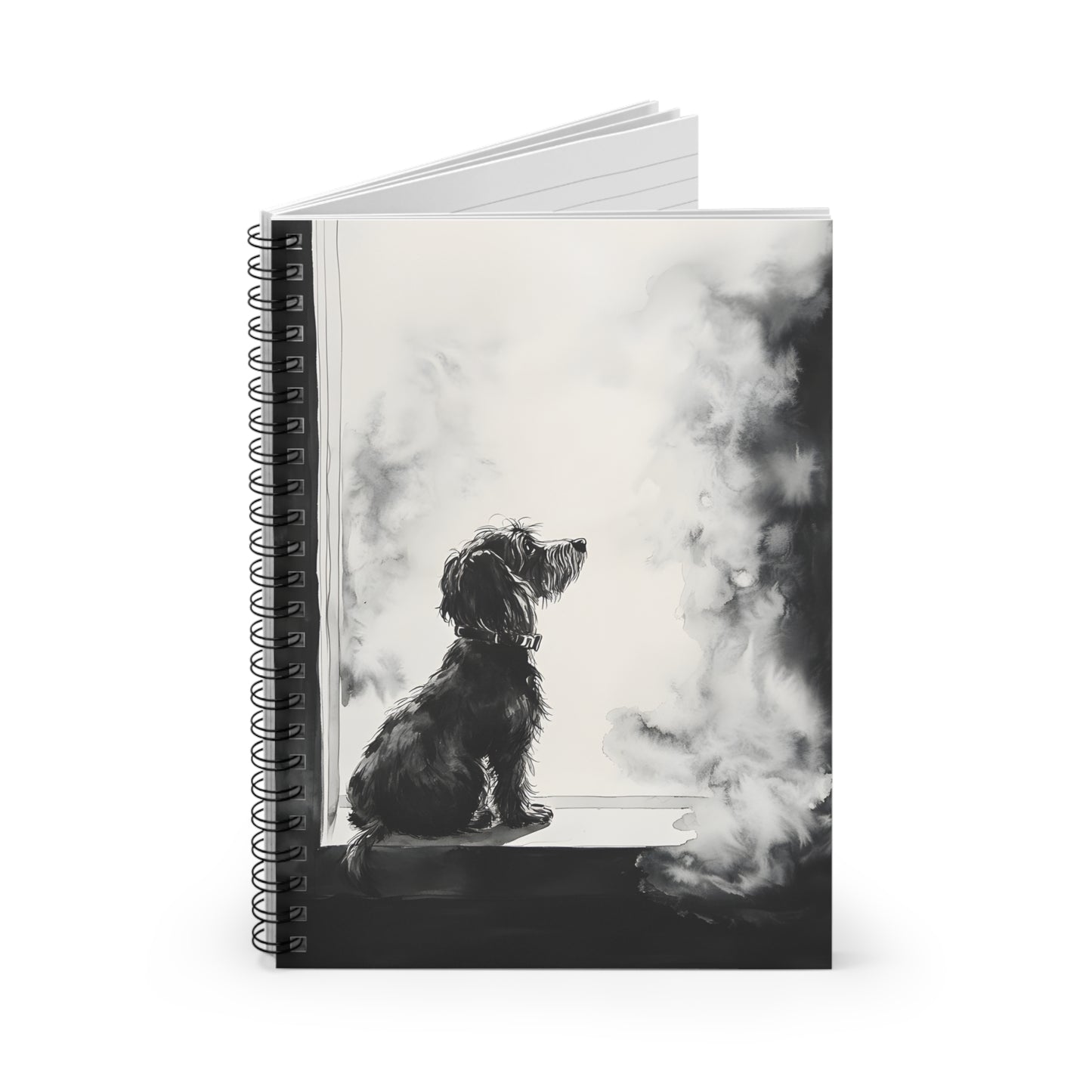 "Window Pane" Wire-Haired Dachshund Ruled Line Spiral Notebook