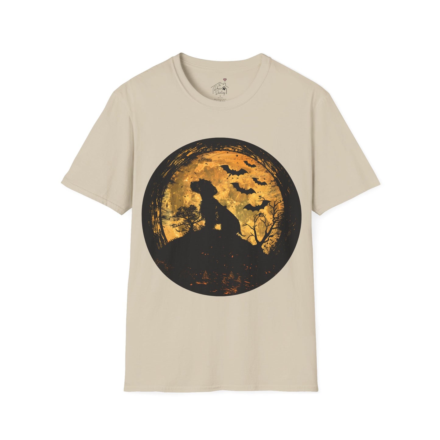 "Moon Child" Wire-Haired Dachshund Halloween Unisex Softstyle T-Shirt