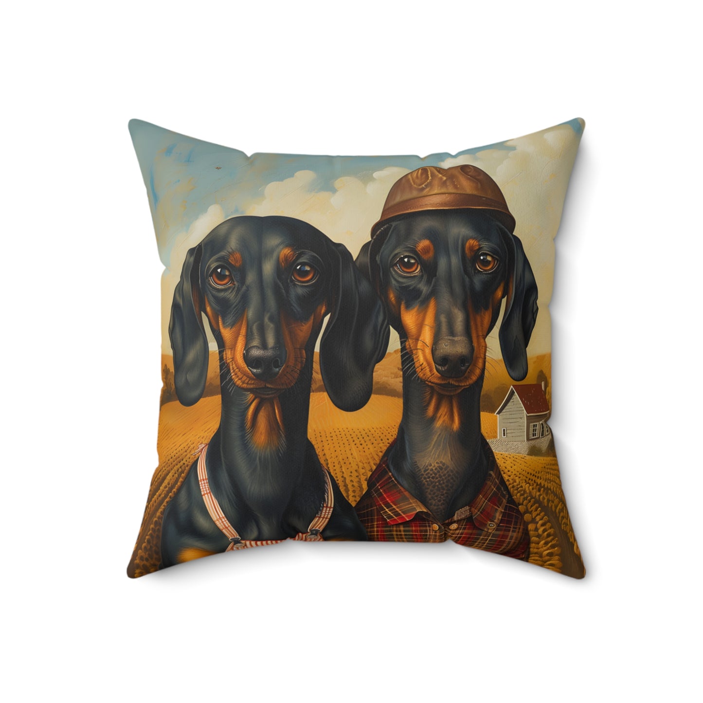 #1 Autumn Inspired Black & Tan Smooth-Haired Dachshund Throw Pillow