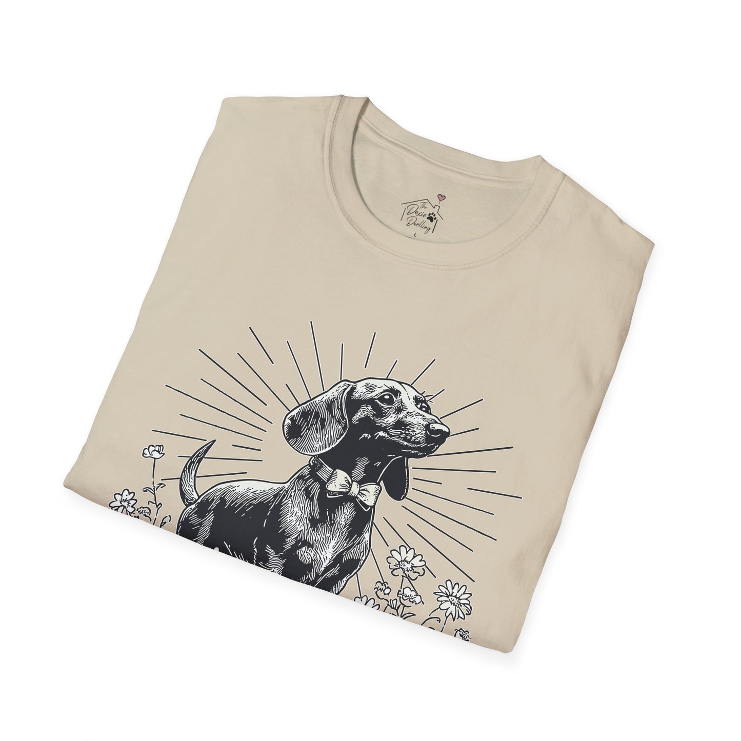 "Circa" Smooth-Haired Dachshund Unisex Softstyle T-Shirt