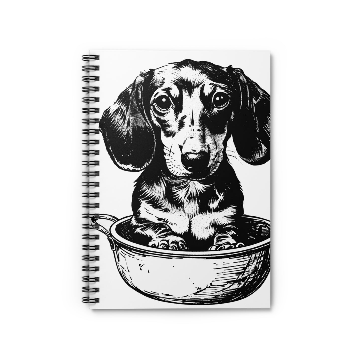"Soup's On" Smooth-Haired Dachshund Ruled Line Spiral Notebook