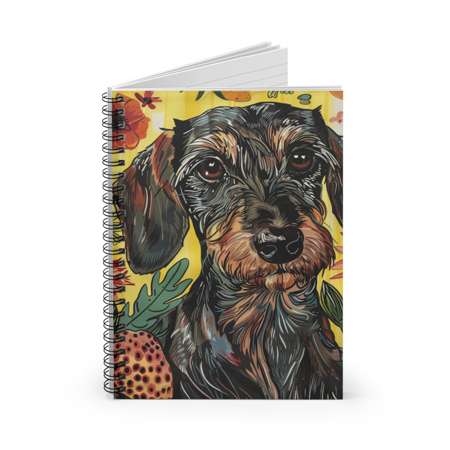 "Picnic" Wire-Haired Dachshund Ruled Line Spiral Notebook