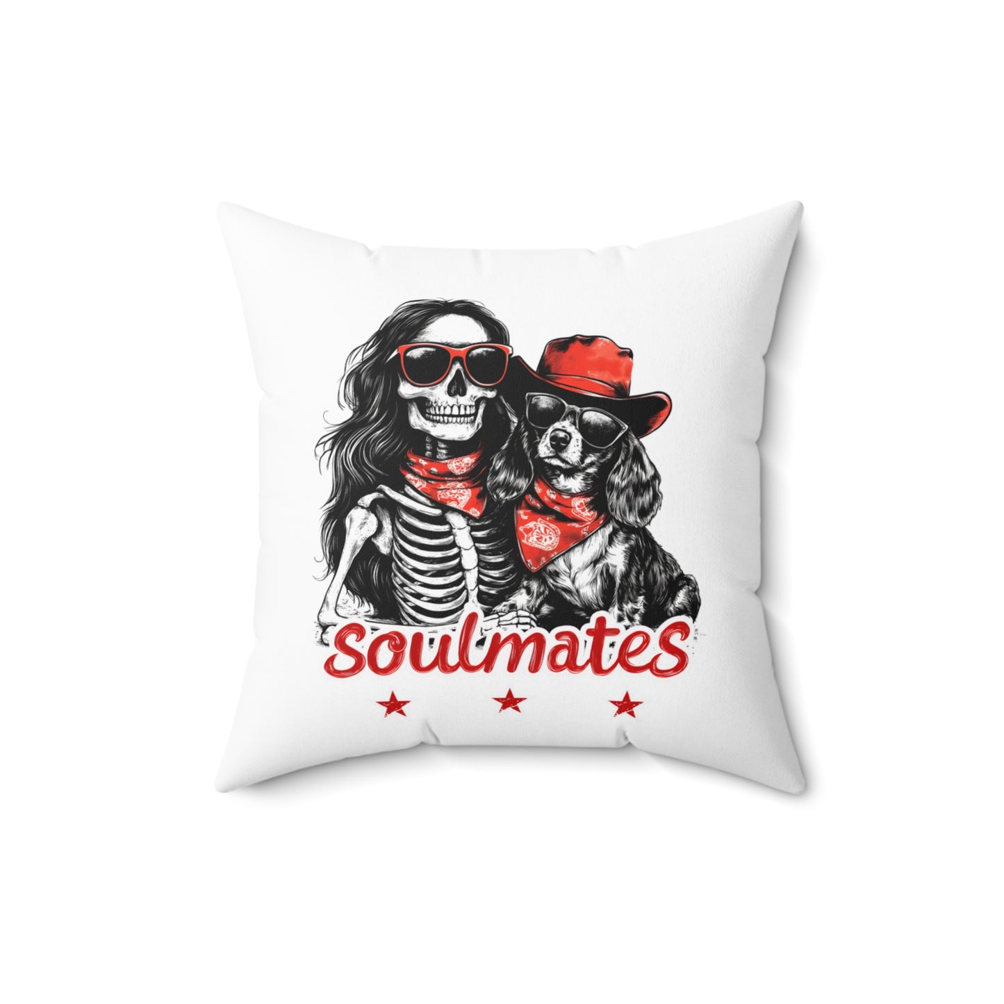 "Long-Time Soulmates" Long-Haired Dachshund Square Throw Pillow
