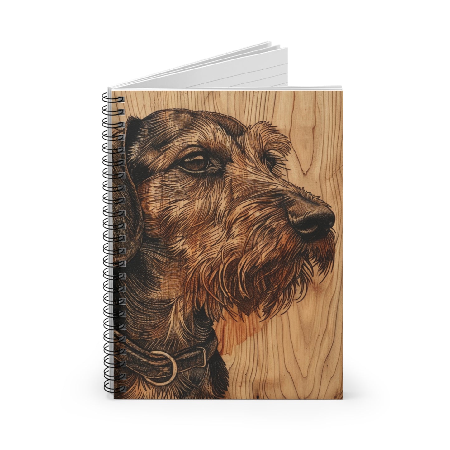 "Wiry Woods" Wire-Haired Dachshund Ruled Line Spiral Notebook