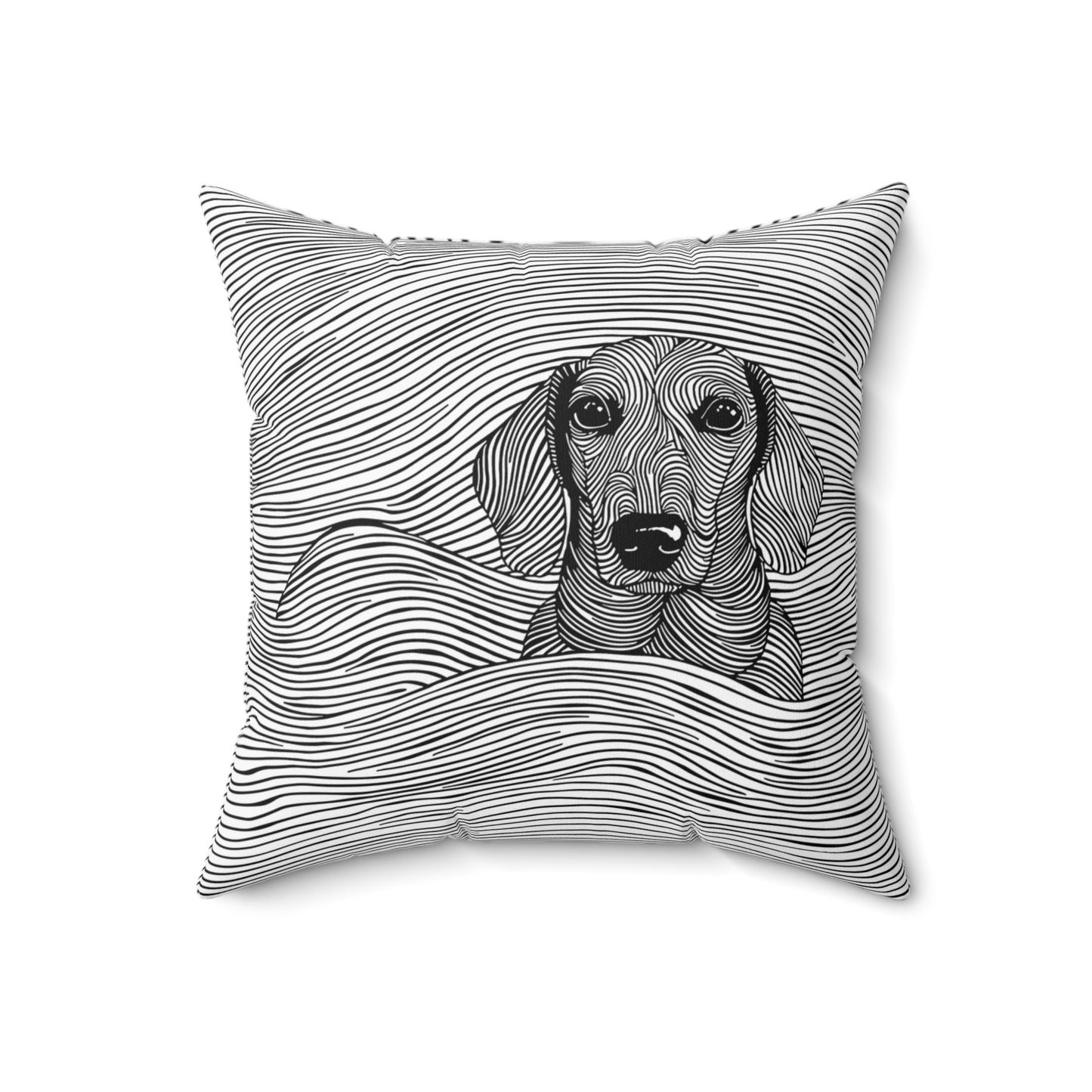 "Smooth Joy" Smooth-Haired Dachshund Square Throw Pillow
