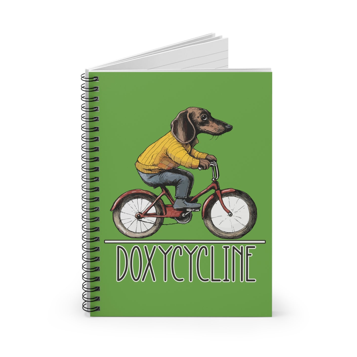 "Doxycycline" Smooth-Haired Dachshund Ruled Line Spiral Notebook