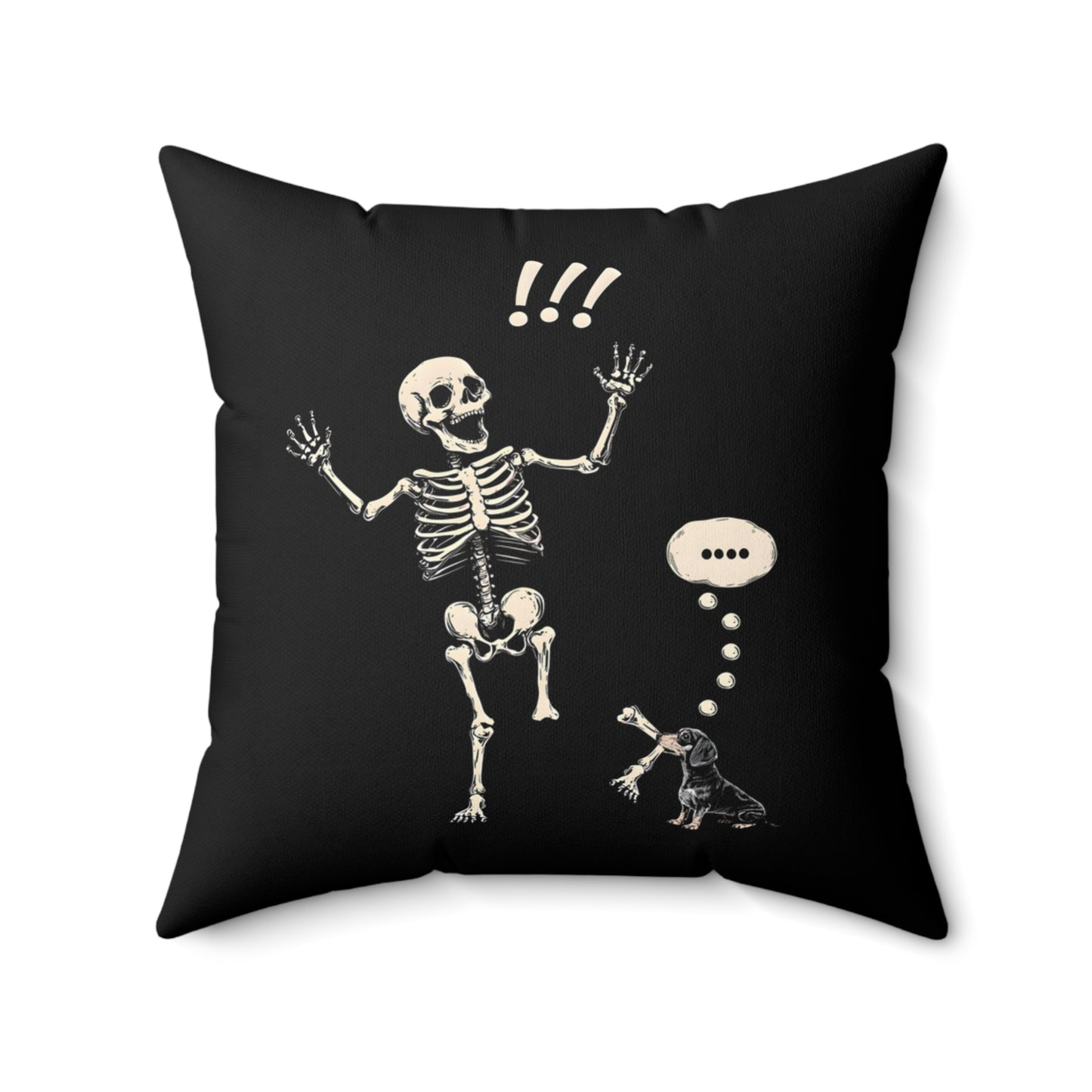 "Aughh!" Smooth-Haired Dachshund Square Throw Pillow