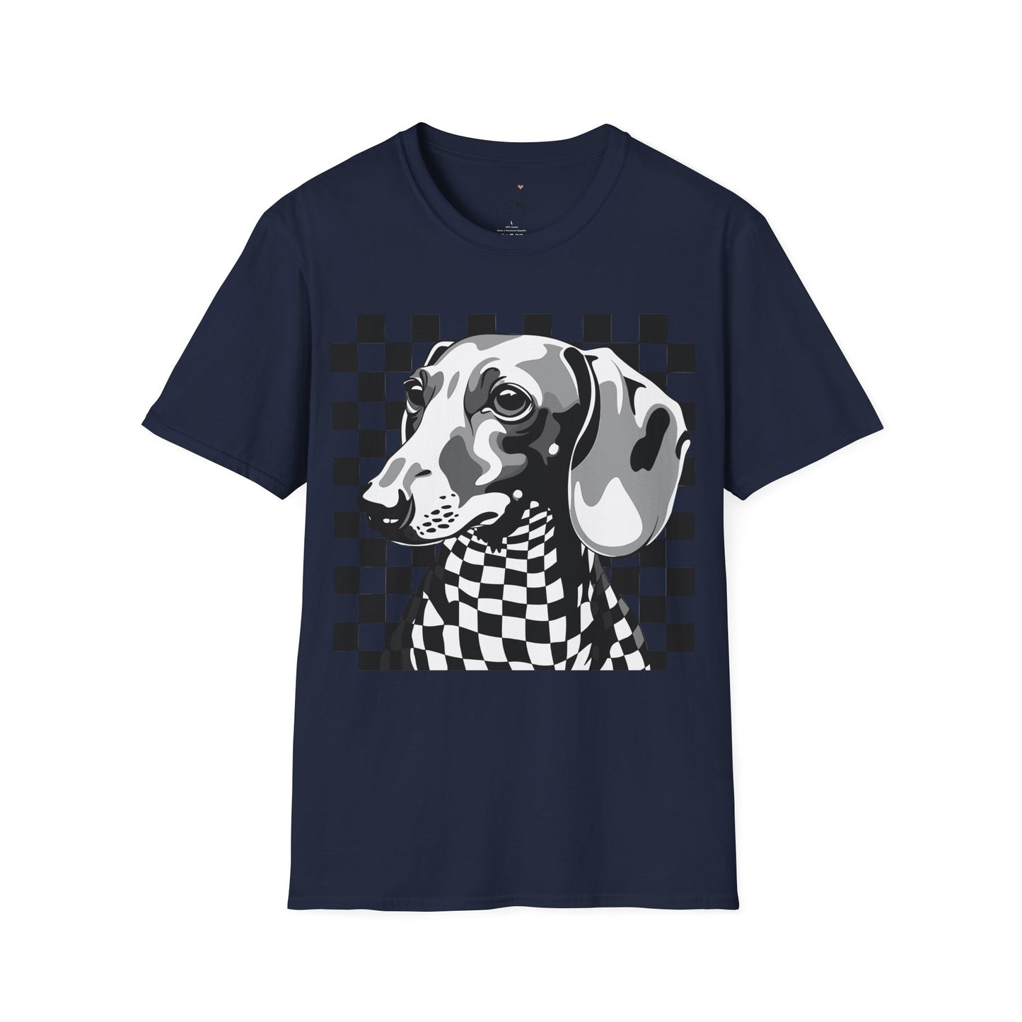 "Check, Please!" Tan Smooth-Haired Dachshund Unisex Softstyle T-Shirt