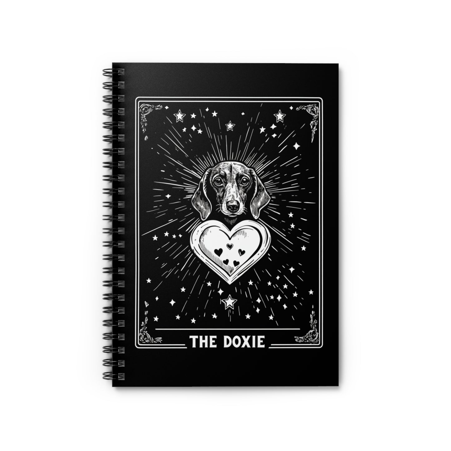 "Smooth Tarot" Smooth-Haired Dachshund Ruled Line Spiral Notebook