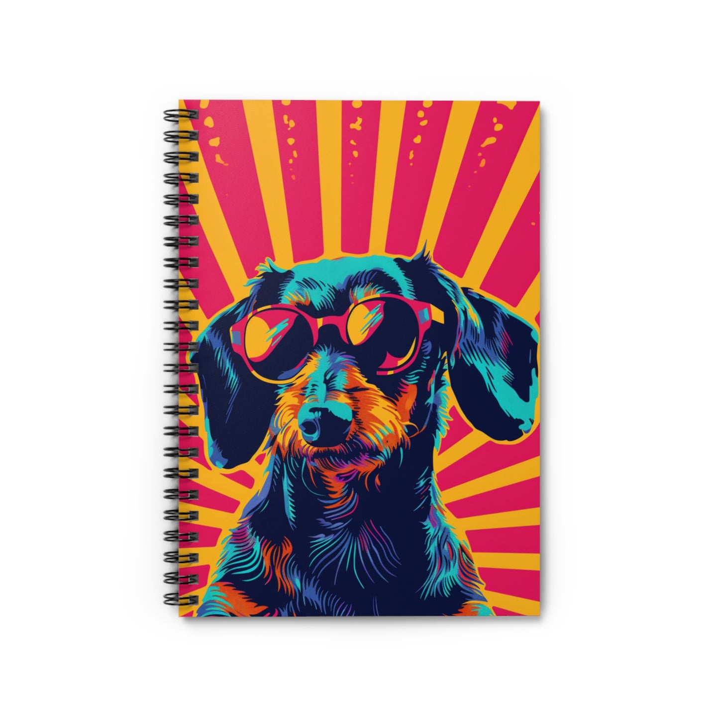 "Stripes" Wire-Haired Dachshund Ruled Line Spiral Notebook