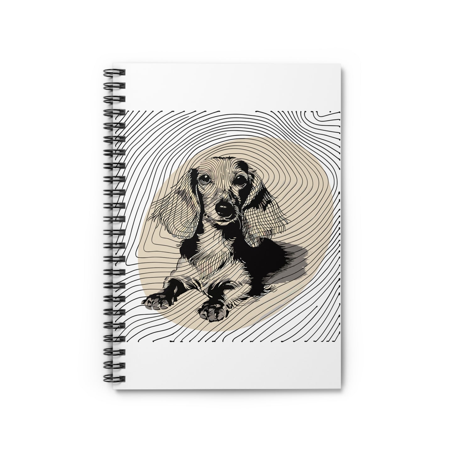 "Long Joy" Long-Haired Dachshund Ruled Line Spiral Notebook