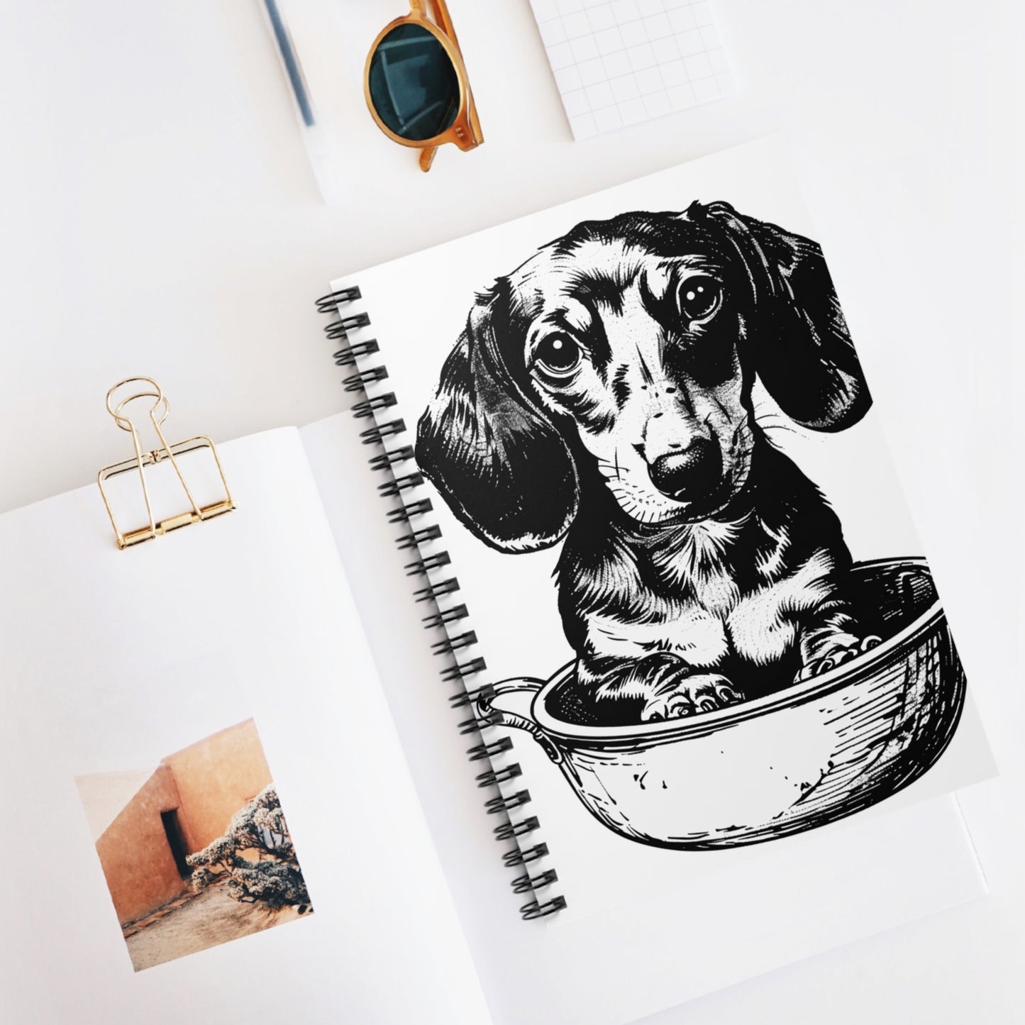 "Soup's On" Smooth-Haired Dachshund Ruled Line Spiral Notebook