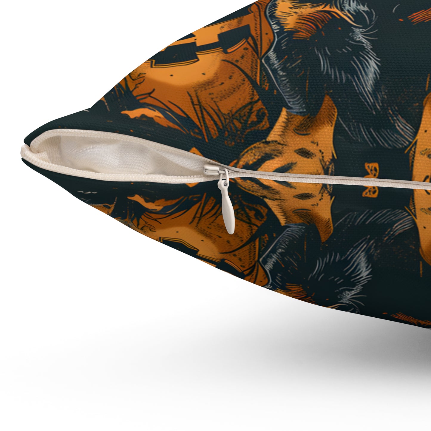 #10 Halloween Inspired Black & Tan Smooth-Haired Dachshund Throw Pillow