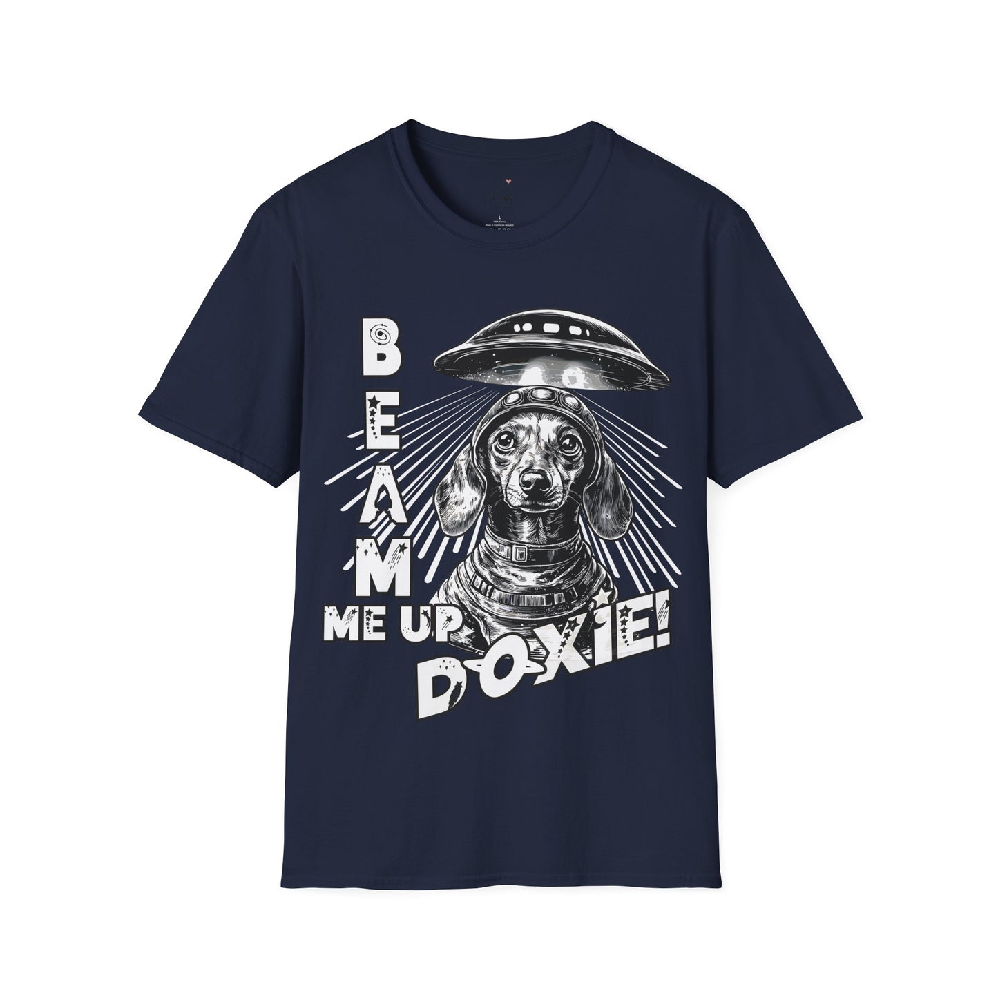 "Blue Beam" Smooth-Haired Dachshund Unisex Softstyle T-Shirt