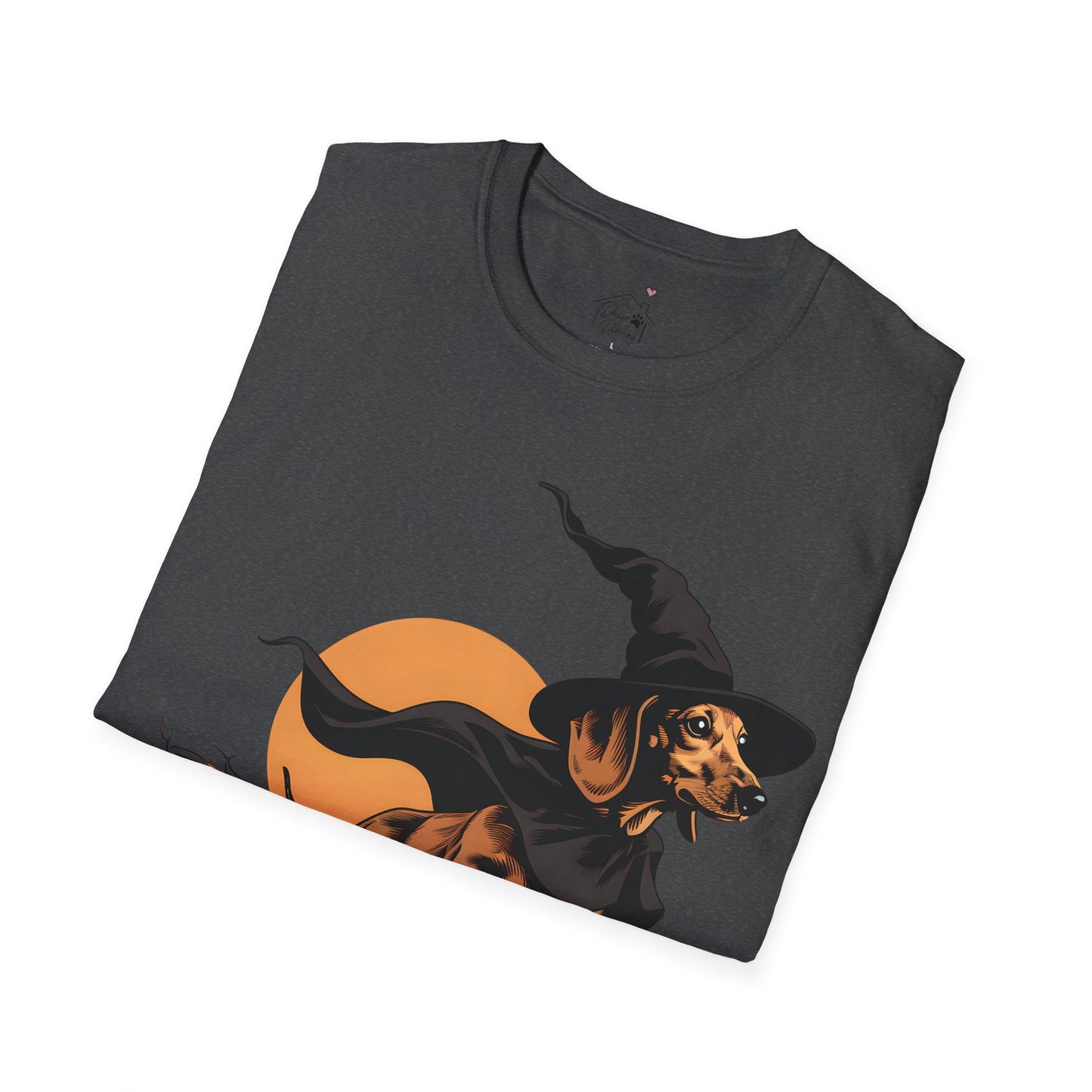 "Take Flight" Tan Smooth-Haired Dachshund Halloween Unisex Softstyle T-Shirt