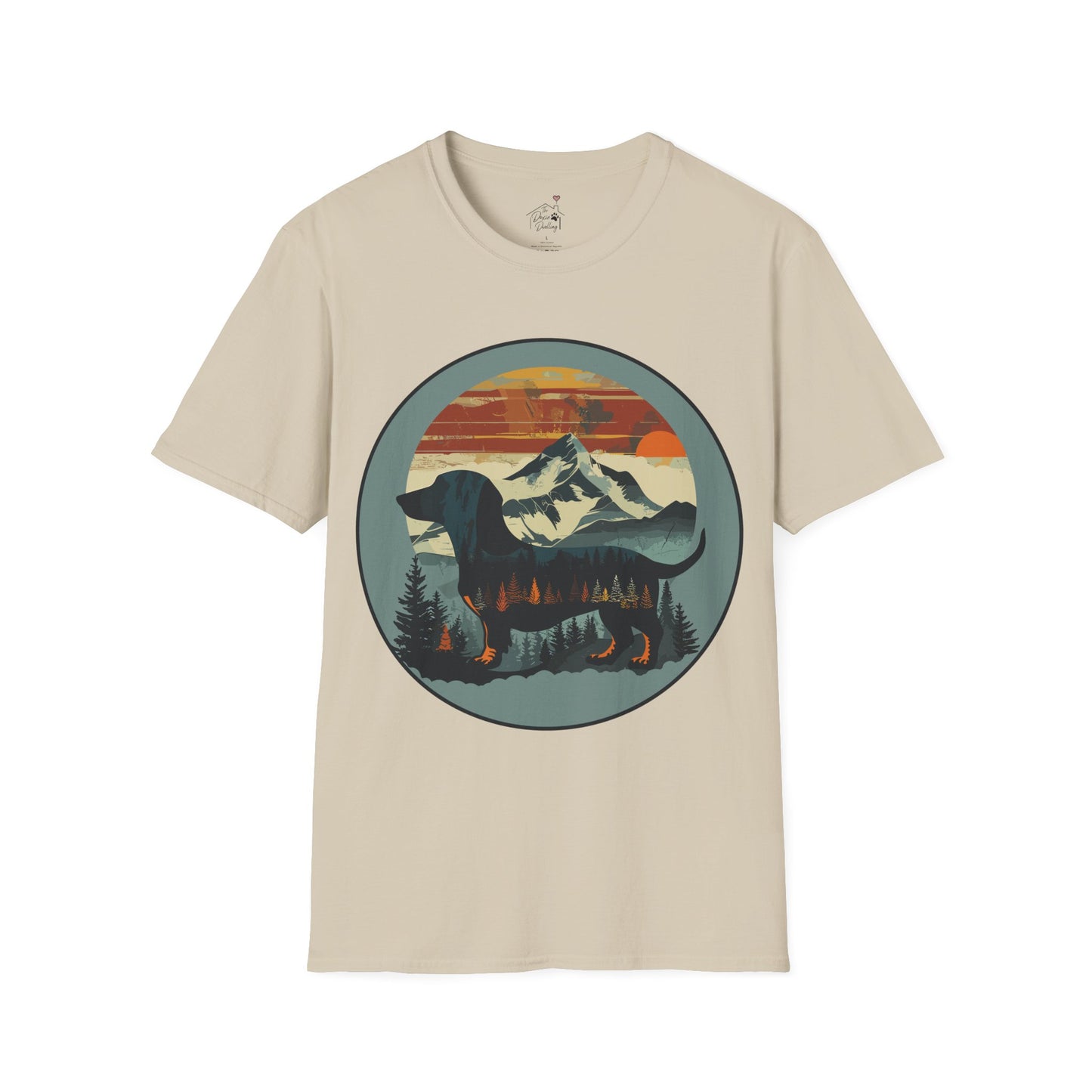 "Smokey" Smooth-Haired Dachshund Unisex Softstyle T-Shirt