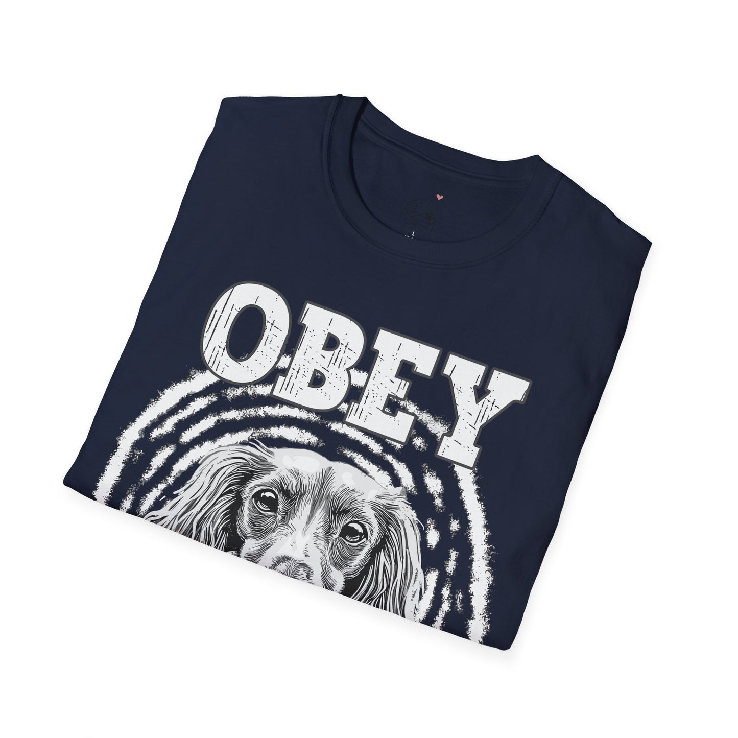 "Obey" Long-Haired Dachshund Unisex Softstyle T-Shirt