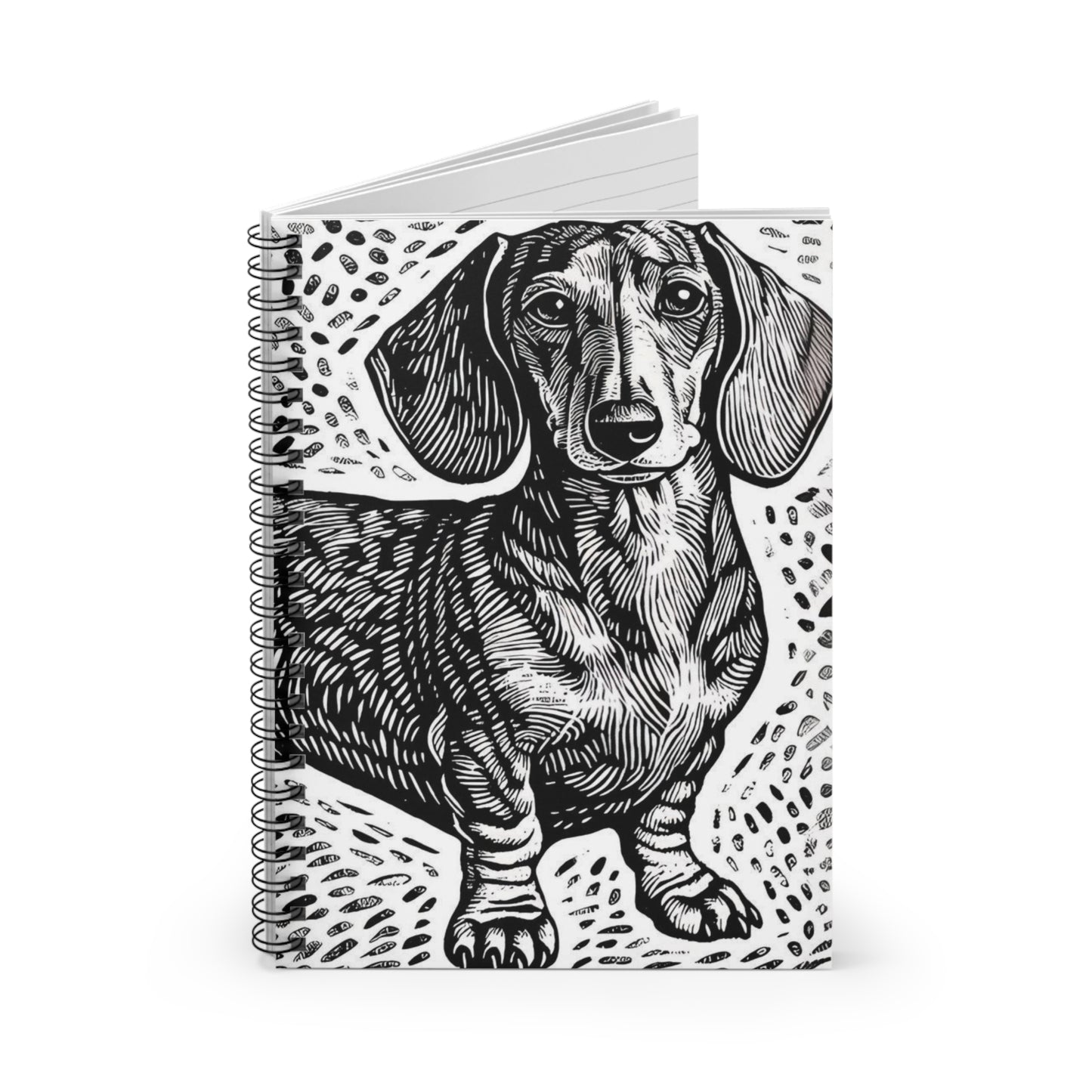 "Speckled Cutie" Smooth-Haired Dachshund Ruled Line Spiral Notebook